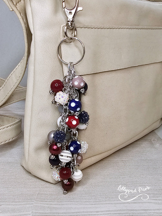 Handmade Beaded Purse Charm or Bag Charm that dangles like a keychain