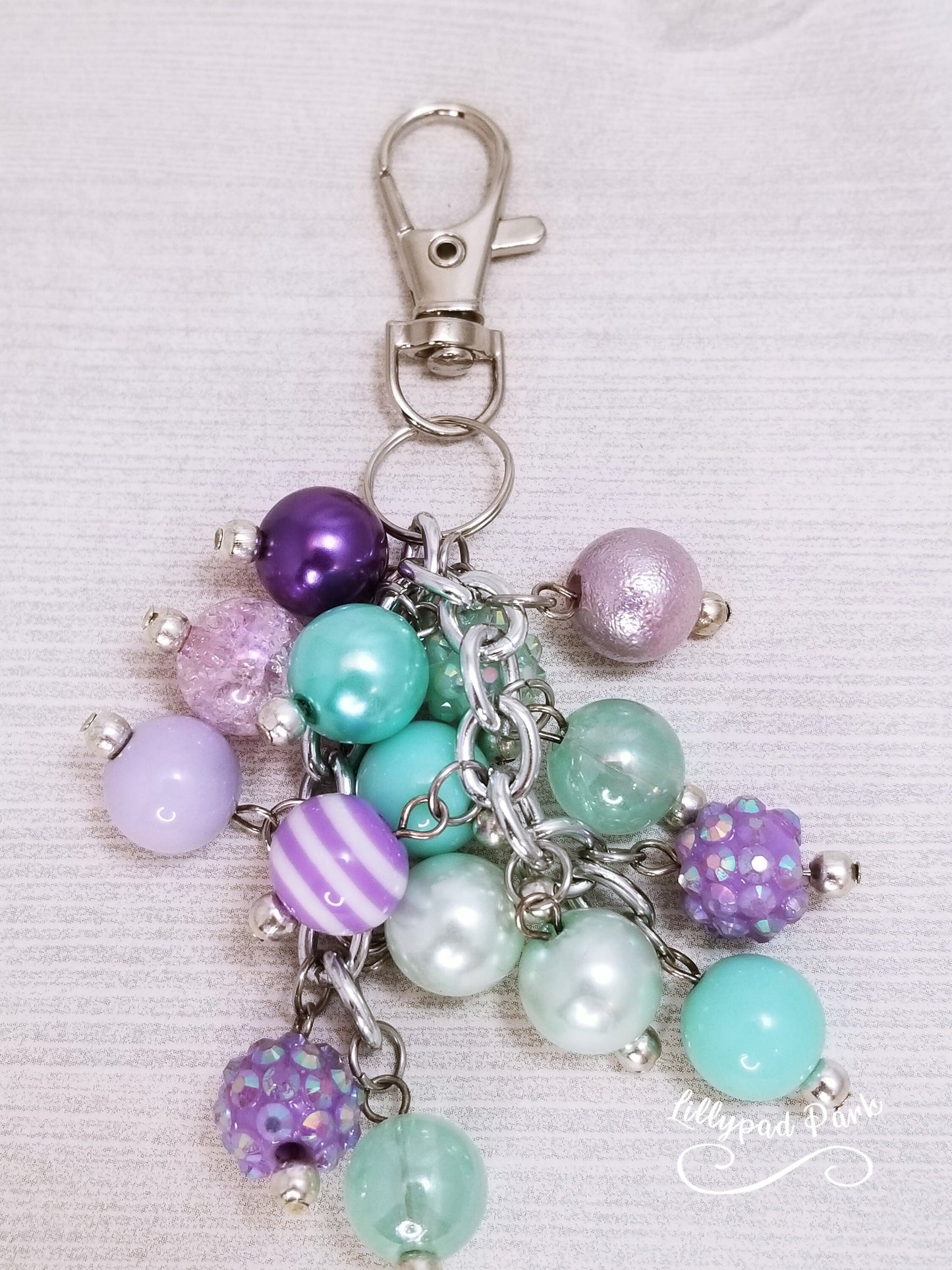 Handmade Beaded Mini Purse Charm or Bag Charm that dangles like a keychain