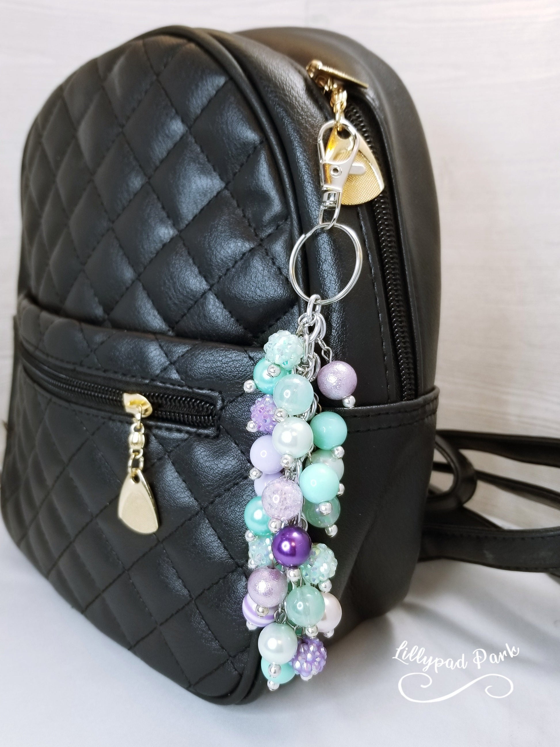 Handmade Beaded Purse Charm or Bag Charm that dangles like a keychain