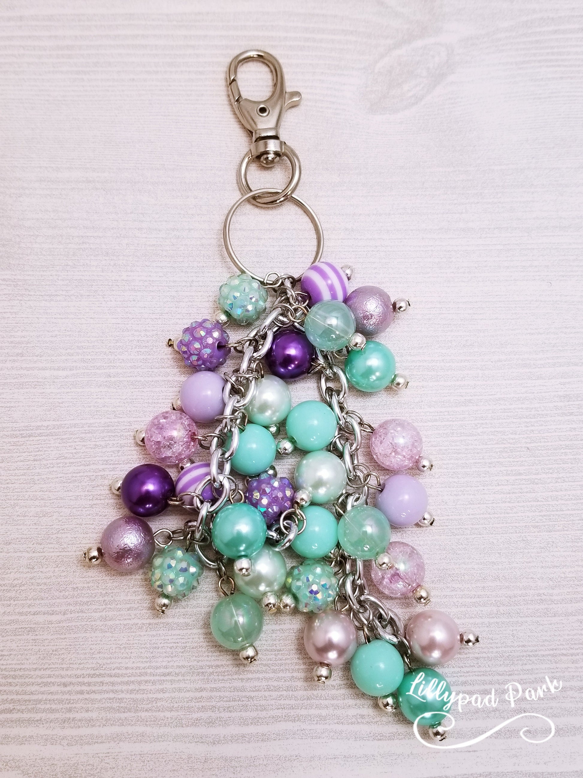 Handmade Beaded Purse Charm or Bag Charm that dangles like a keychain