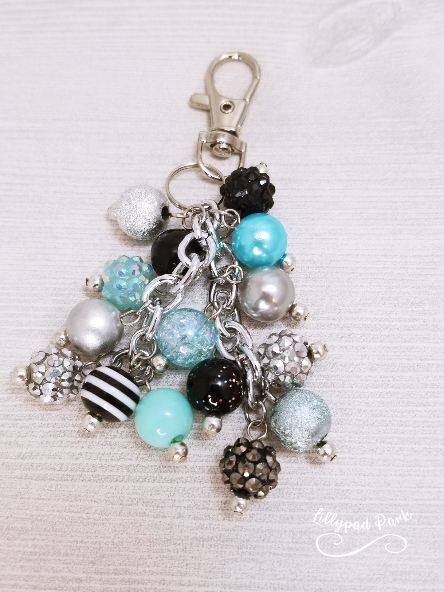 Handmade Beaded Mini Purse Charm or Bag Charm that dangles like a keychain