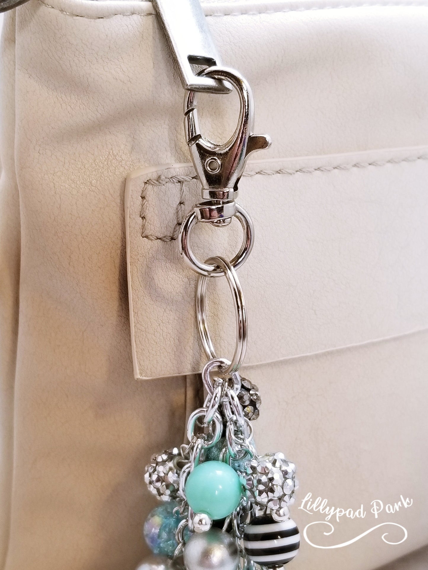 Handmade Beaded Purse Charm or Bag Charm that dangles like a keychain