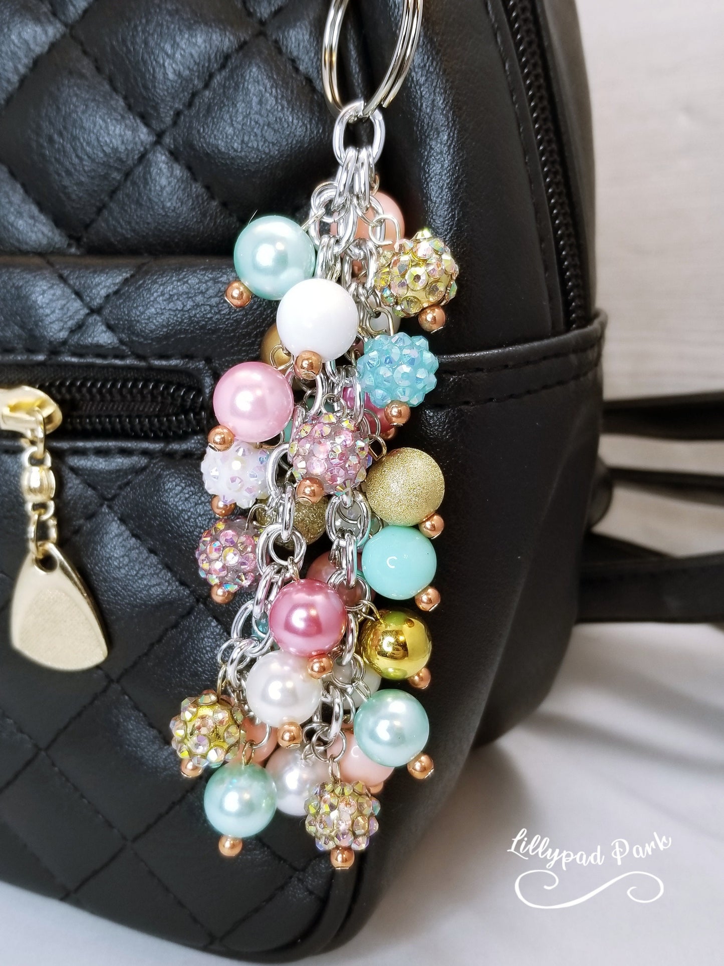 Handmade Beaded Purse Charm or Bag Charm that dangles like a keychain