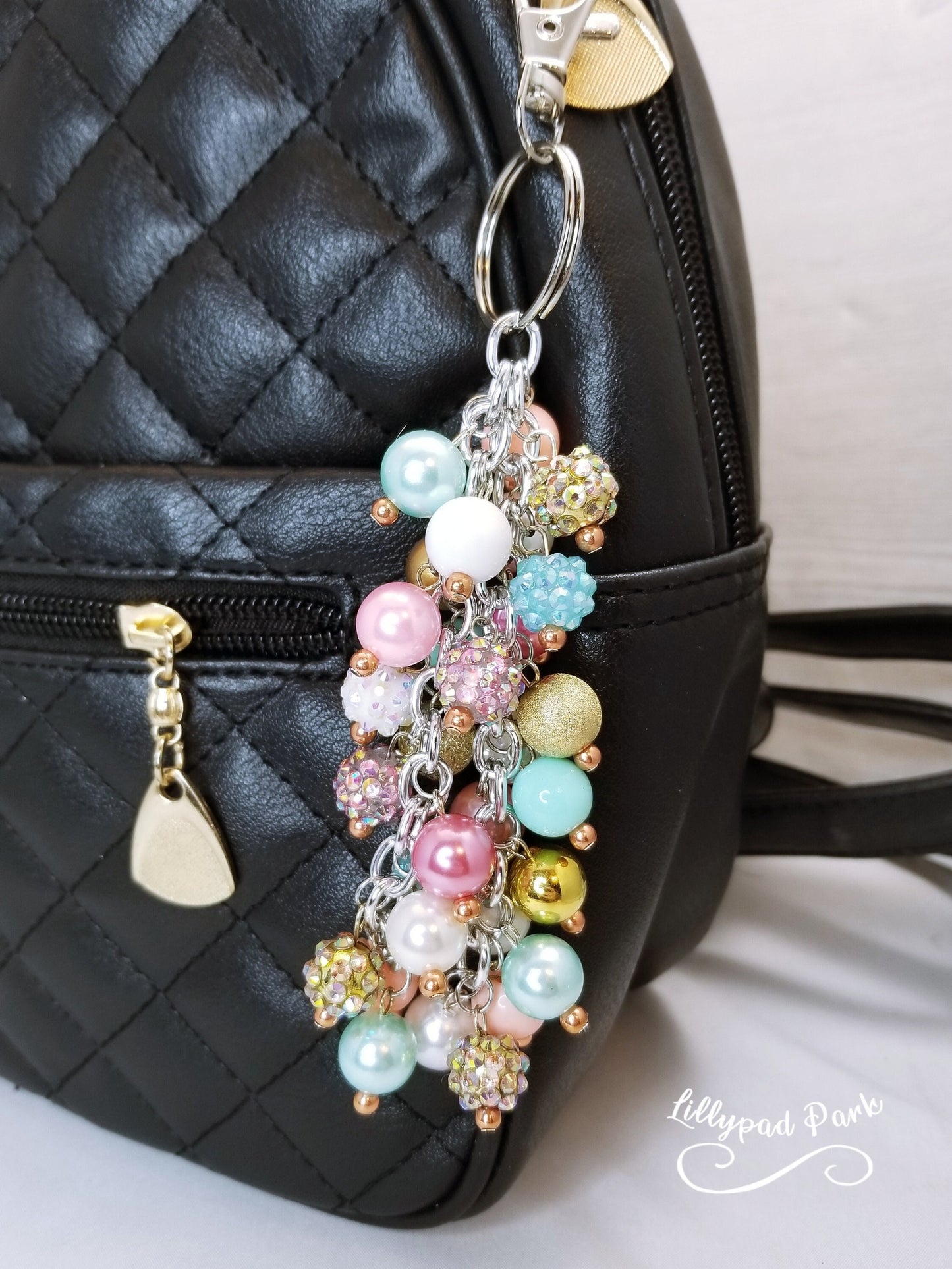 Handmade Beaded Purse Charm or Bag Charm that dangles like a keychain