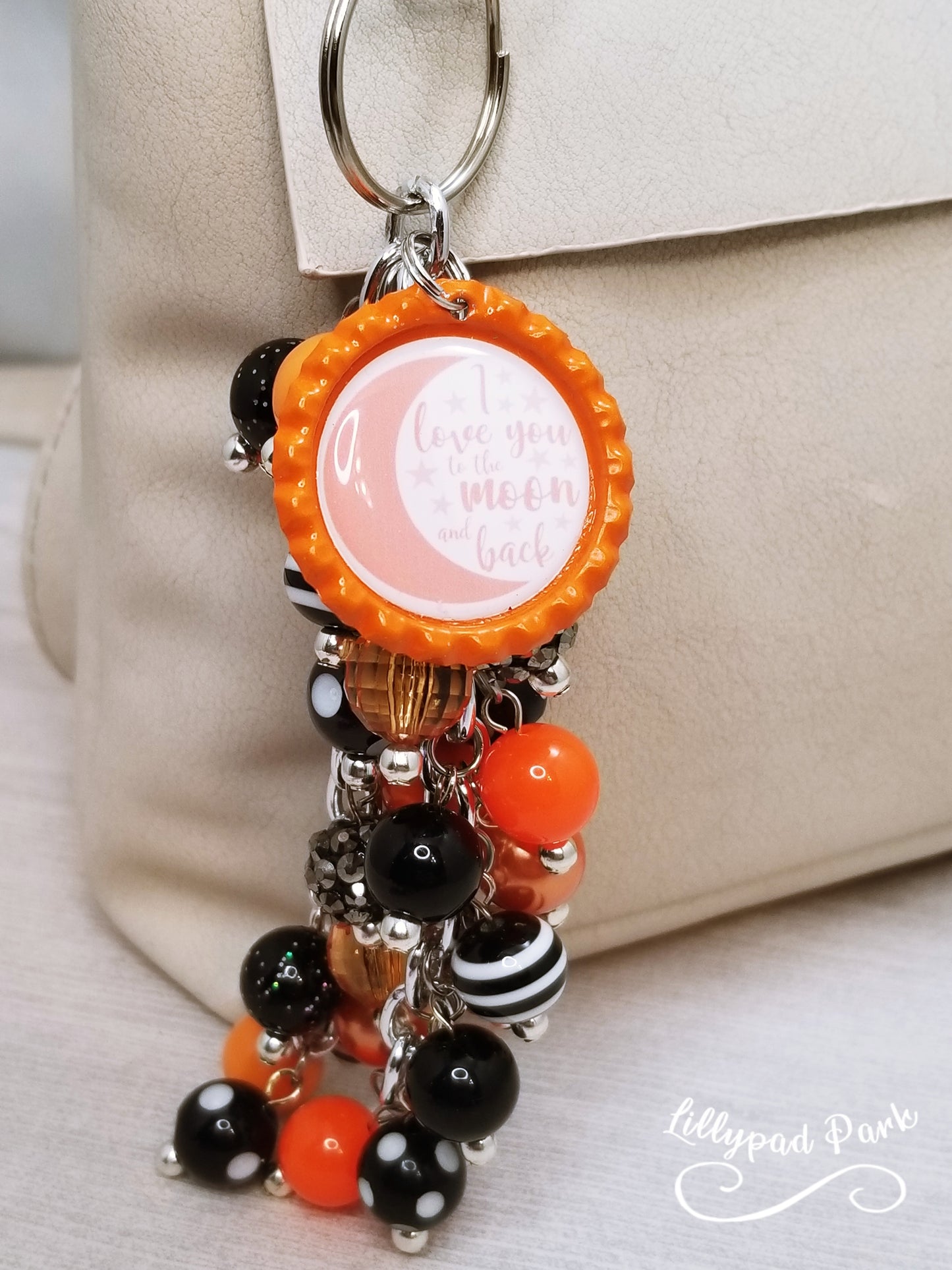 Handmade Beaded Purse Charm or Bag Charm that dangles like a keychain
