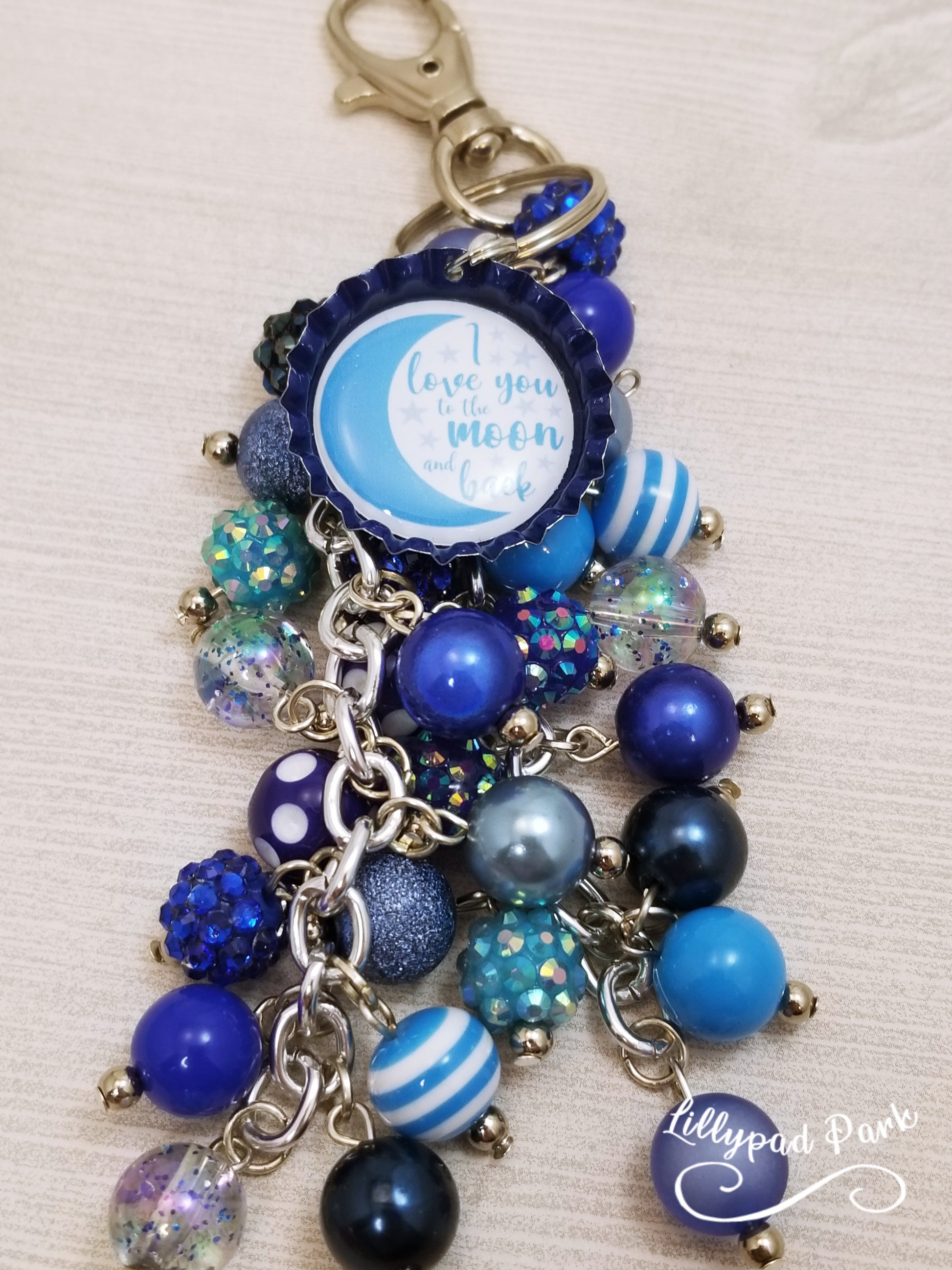 Handmade Beaded Purse Charm or Bag Charm that dangles like a keychain