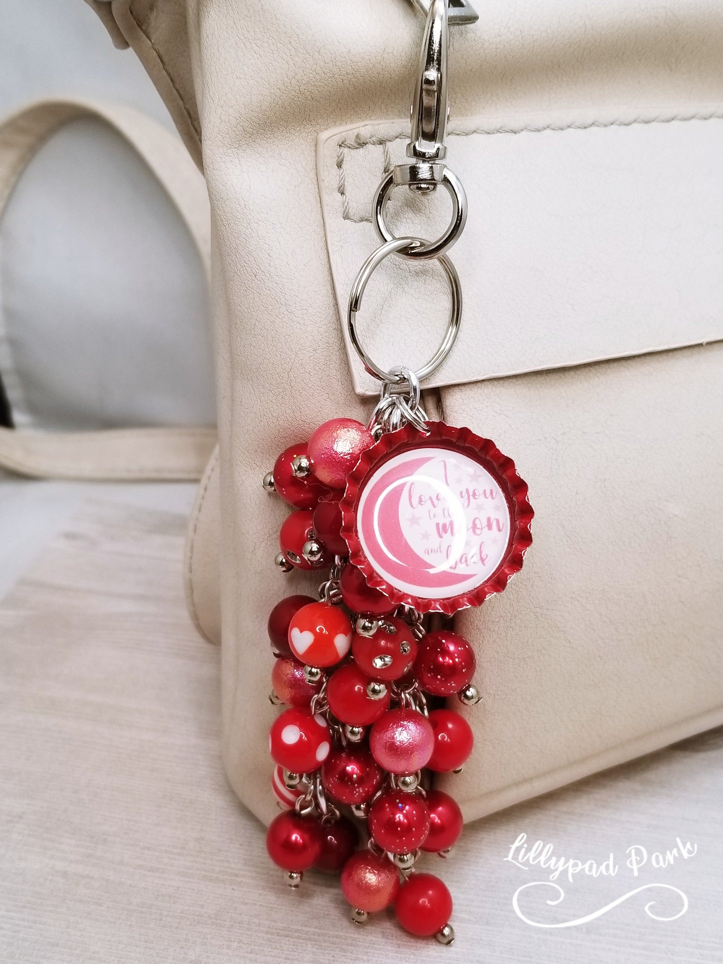 Handmade Beaded Purse Charm or Bag Charm that dangles like a keychain