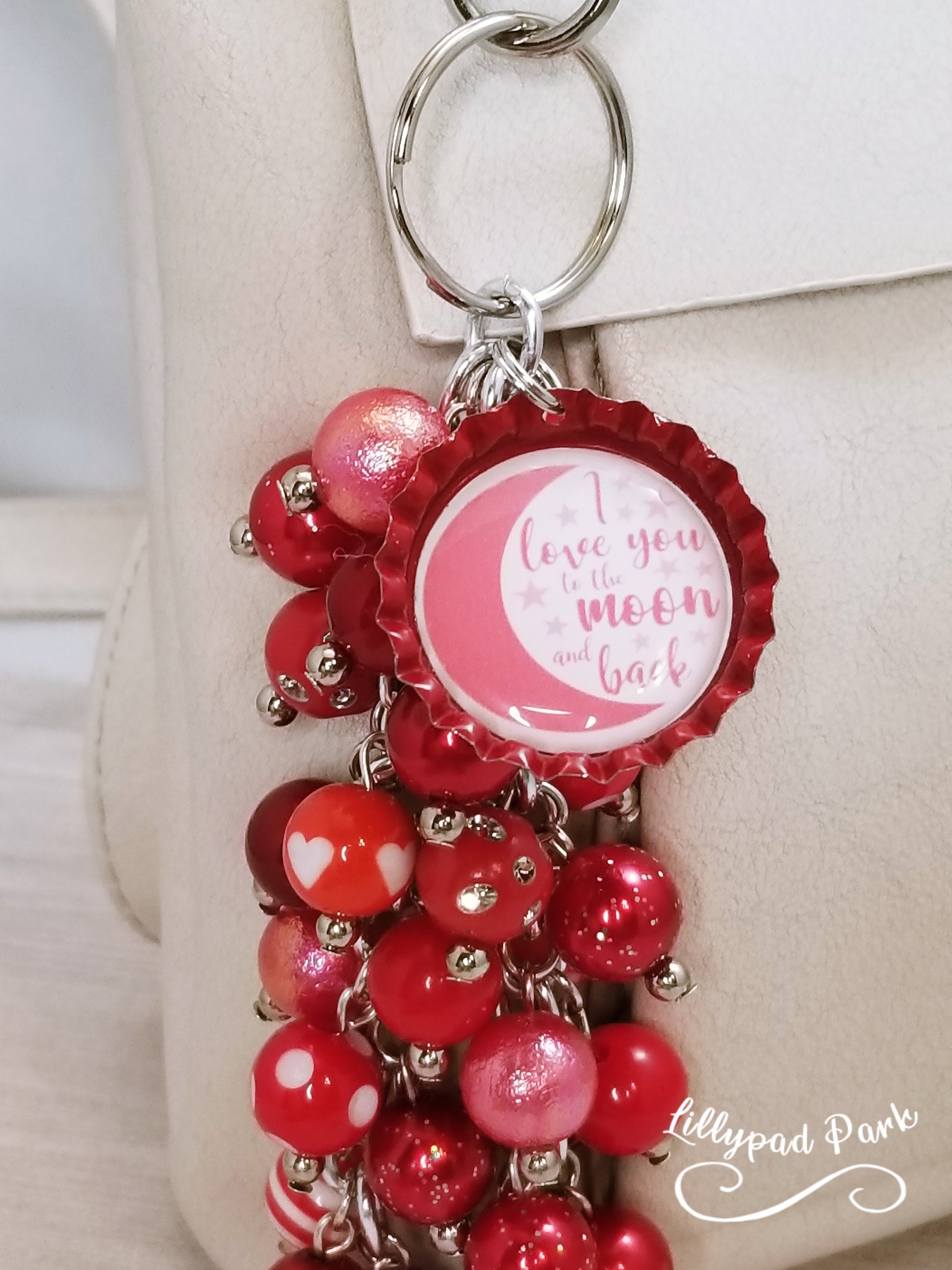 Handmade Beaded Purse Charm or Bag Charm that dangles like a keychain