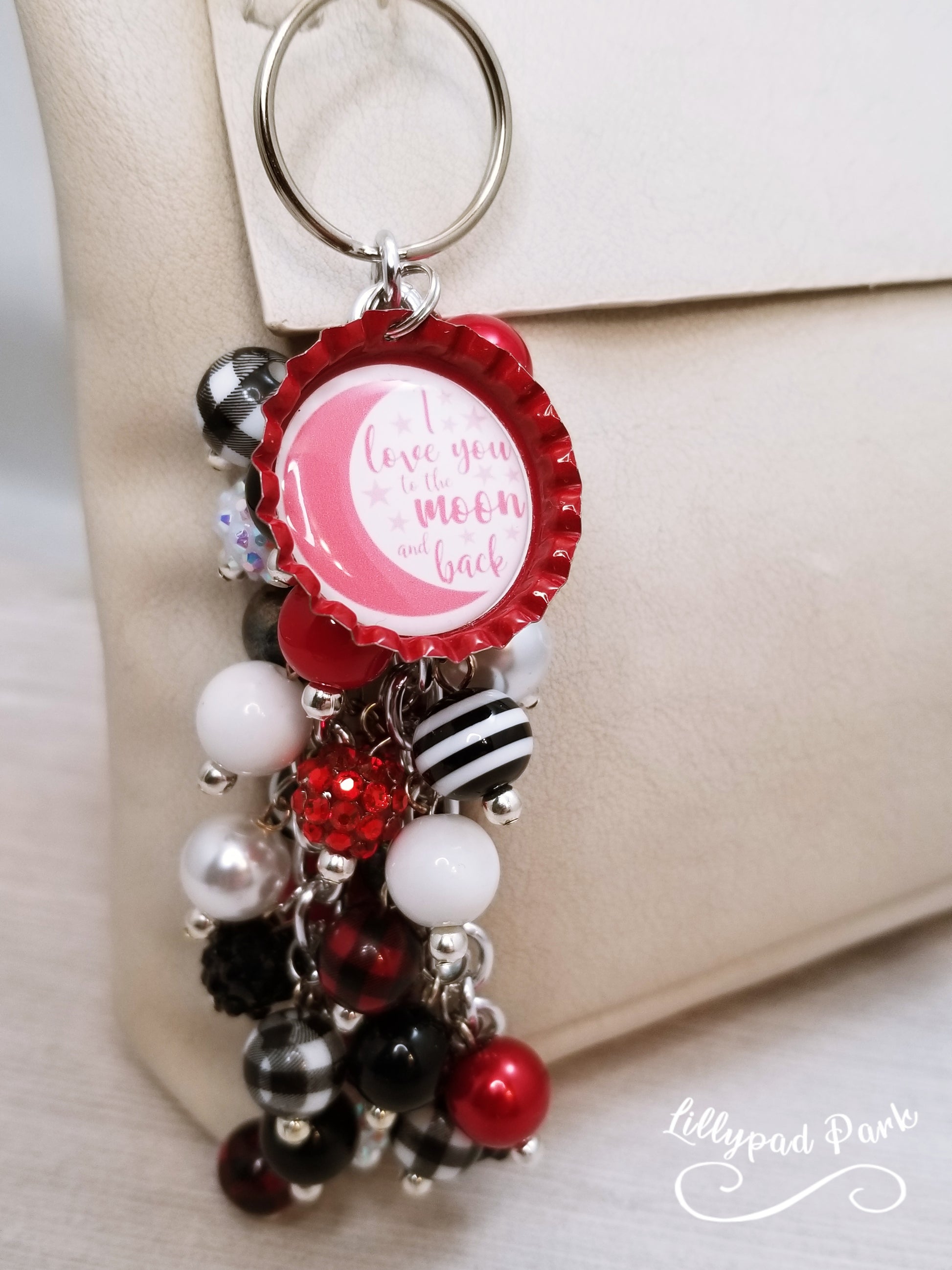 Handmade Beaded Purse Charm or Bag Charm that dangles like a keychain