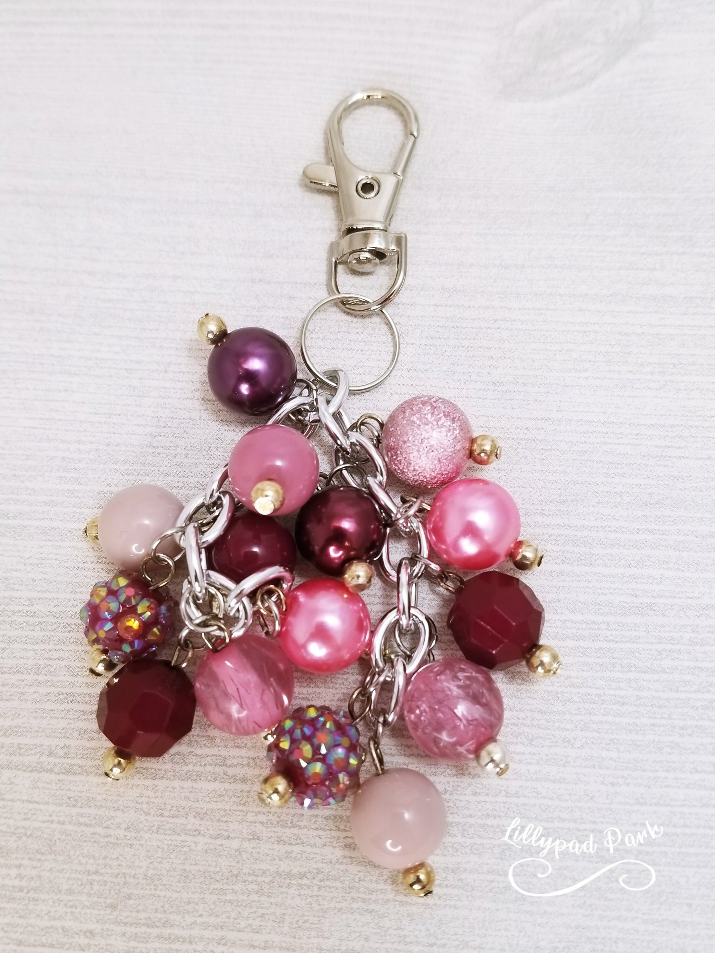 Handmade Beaded Mini Purse Charm or Bag Charm that dangles like a keychain