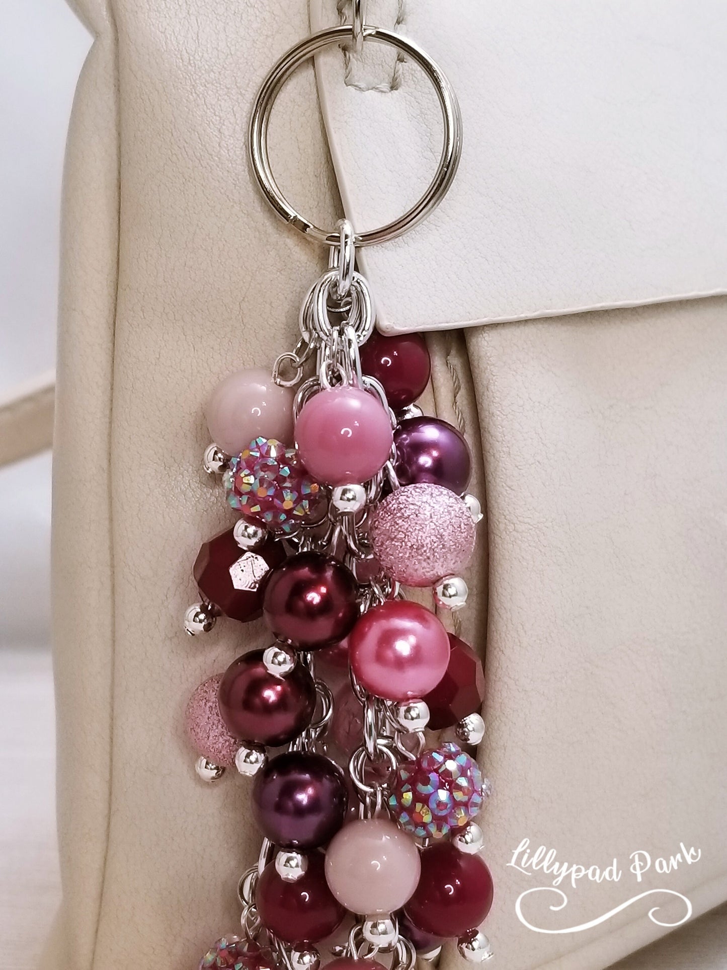 Handmade Beaded Purse Charm or Bag Charm that dangles like a keychain