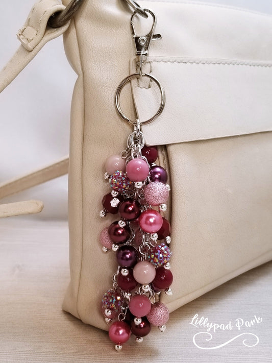 Handmade Beaded Purse Charm or Bag Charm that dangles like a keychain