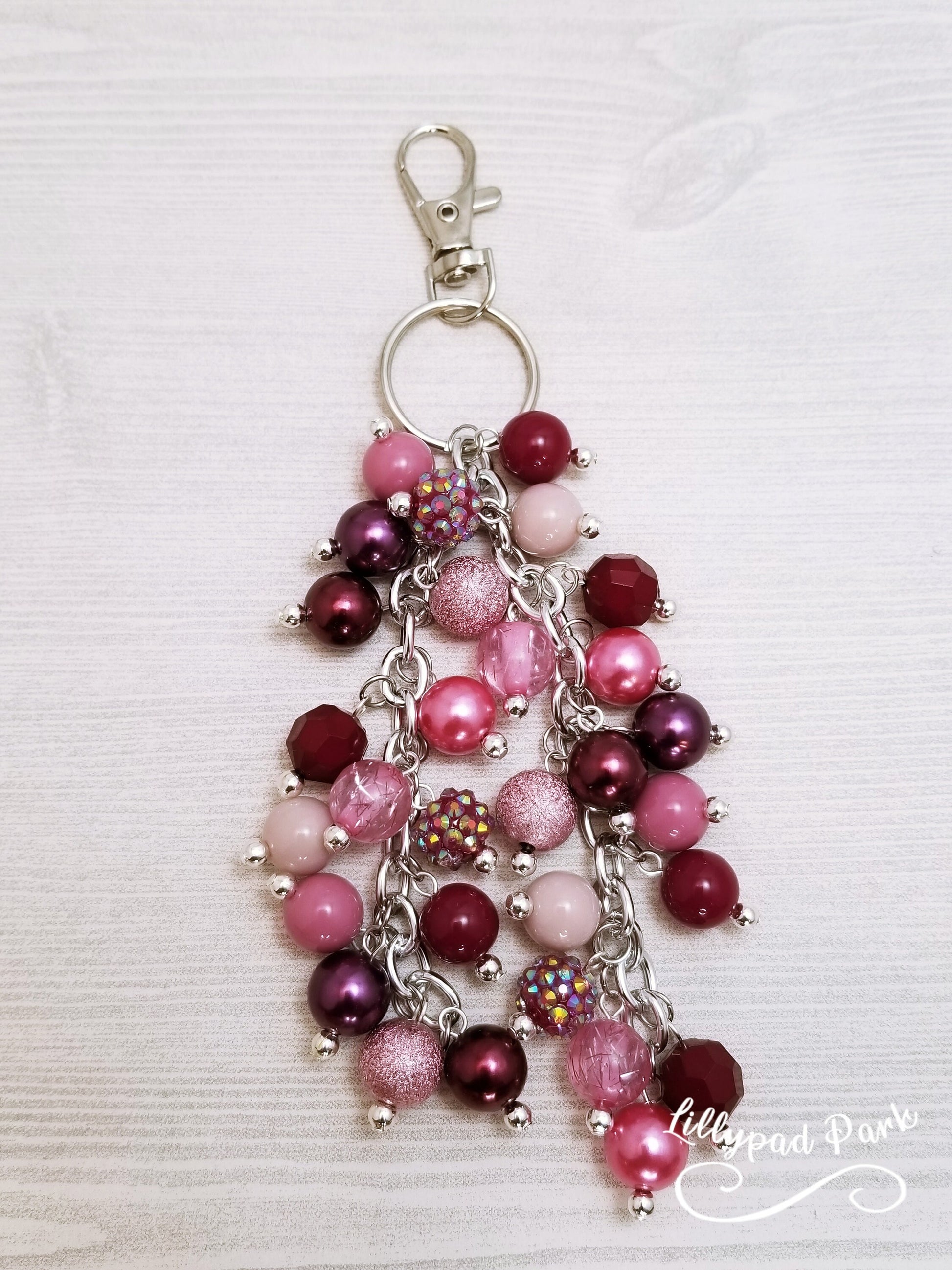 Handmade Beaded Purse Charm or Bag Charm that dangles like a keychain