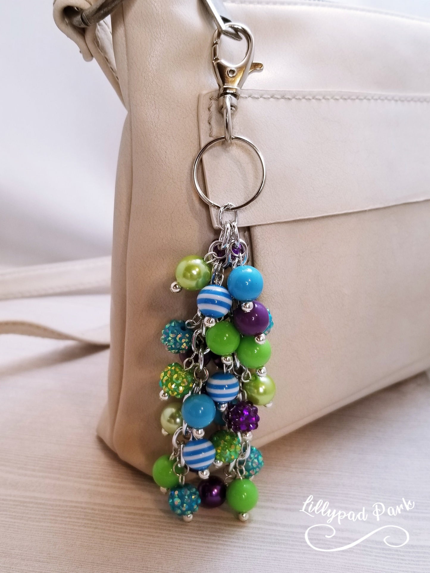 Handmade Beaded Purse Charm or Bag Charm that dangles like a keychain