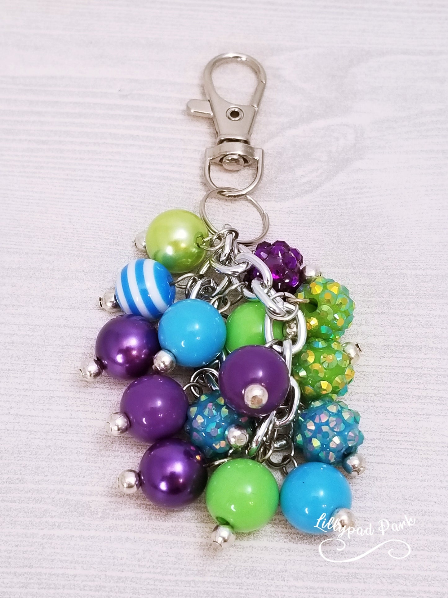 Handmade Beaded Mini Purse Charm or Bag Charm that dangles like a keychain