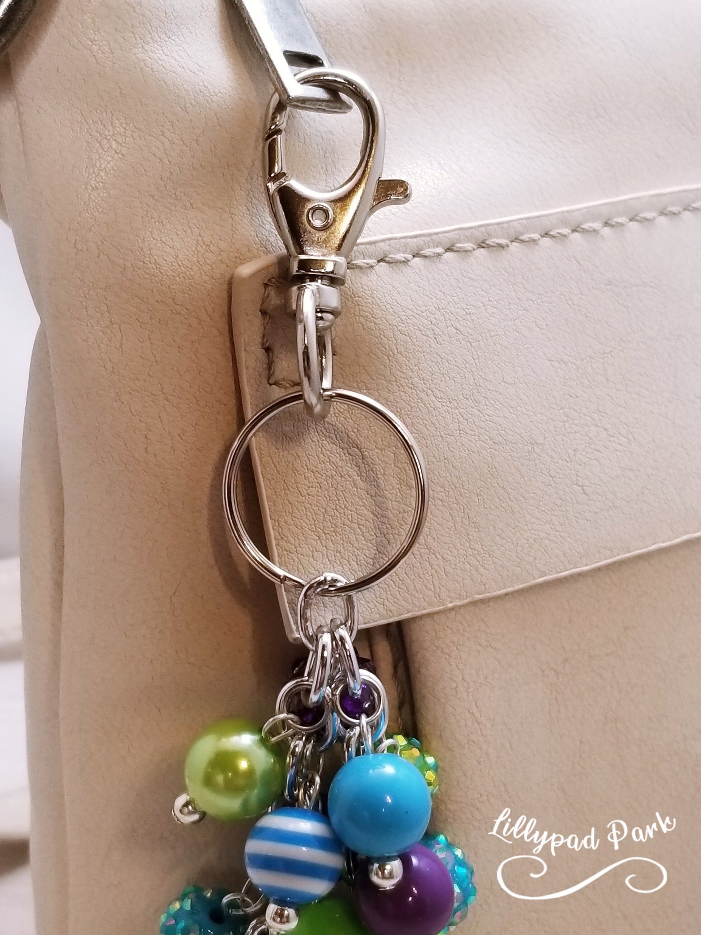 Handmade Beaded Purse Charm or Bag Charm that dangles like a keychain