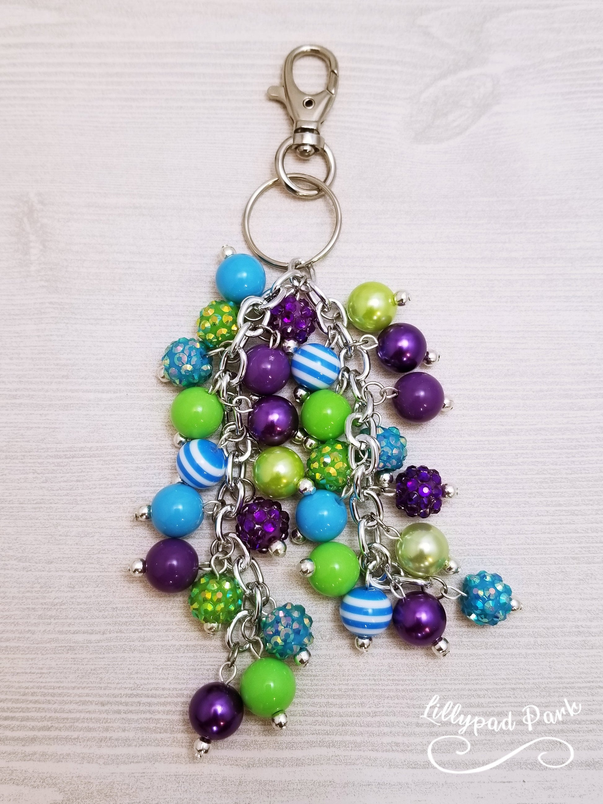 Handmade Beaded Purse Charm or Bag Charm that dangles like a keychain