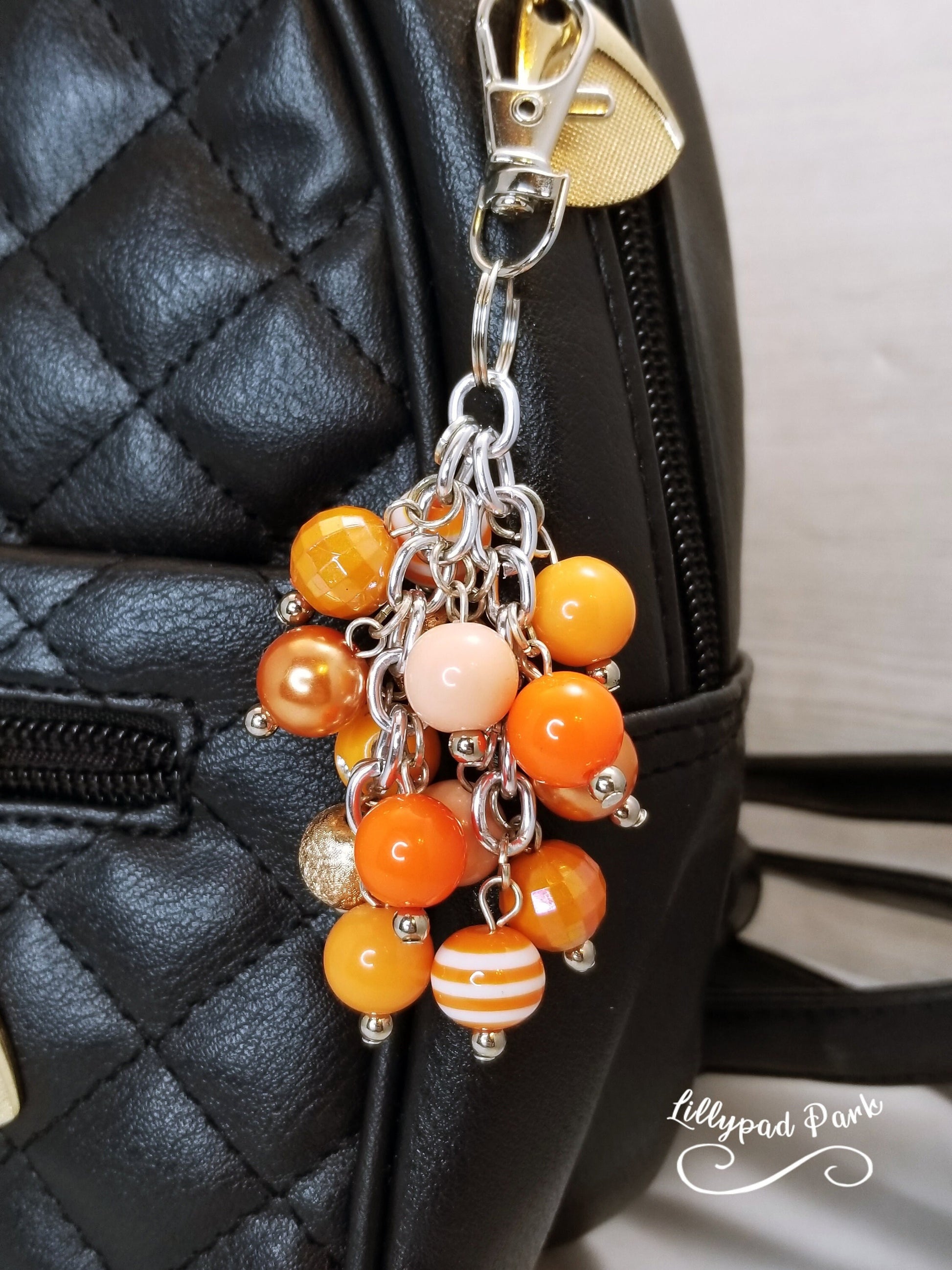 Handmade Beaded Mini Purse Charm or Bag Charm that dangles like a keychain