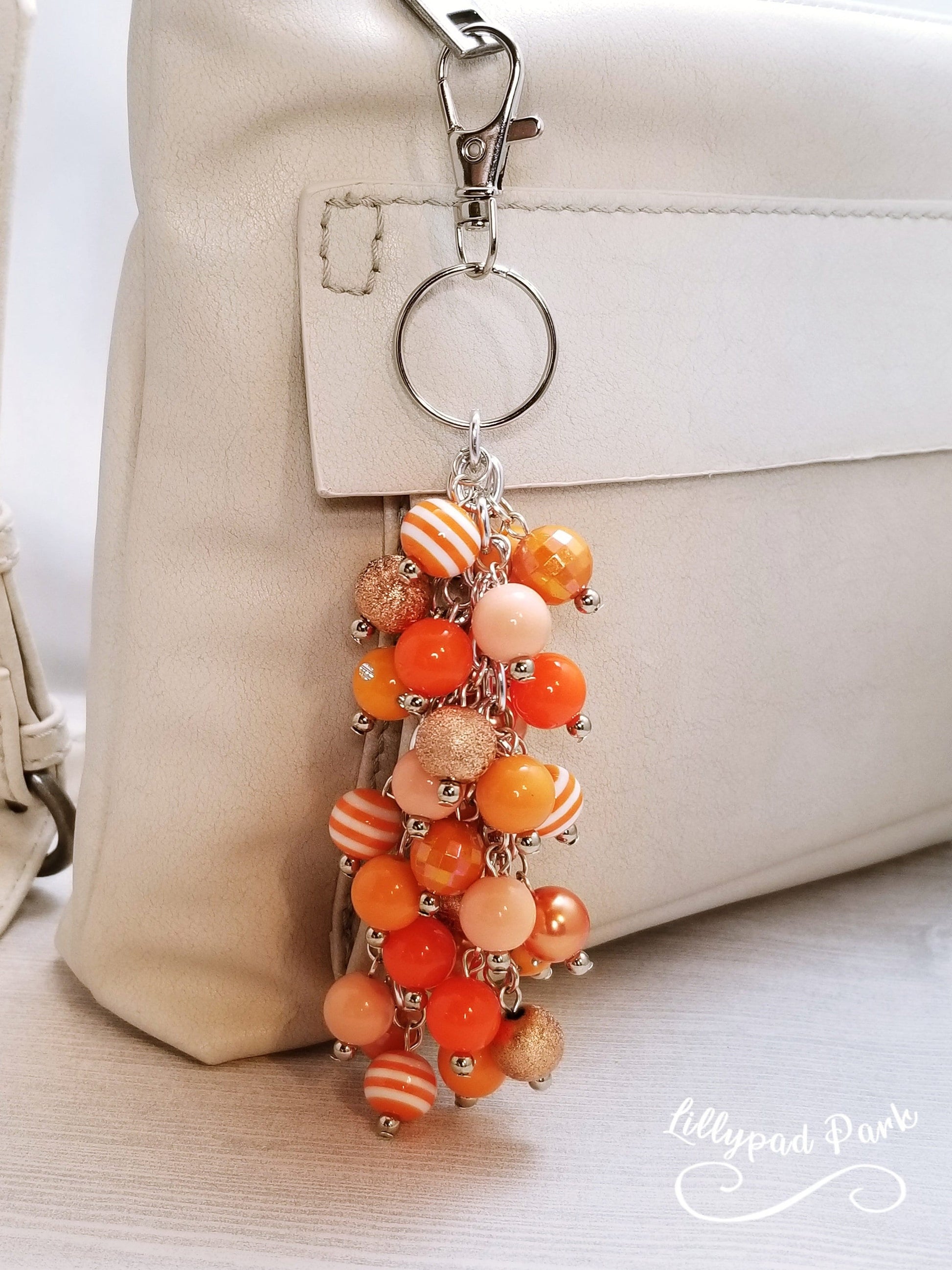 Handmade Beaded Purse Charm or Bag Charm that dangles like a keychain