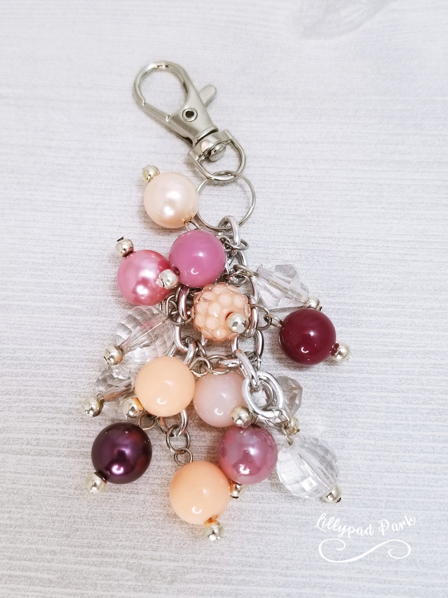 Handmade Beaded Mini Purse Charm or Bag Charm that dangles like a keychain