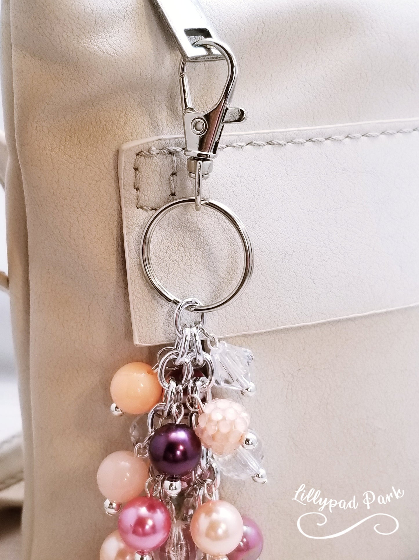 Handmade Beaded Purse Charm or Bag Charm that dangles like a keychain