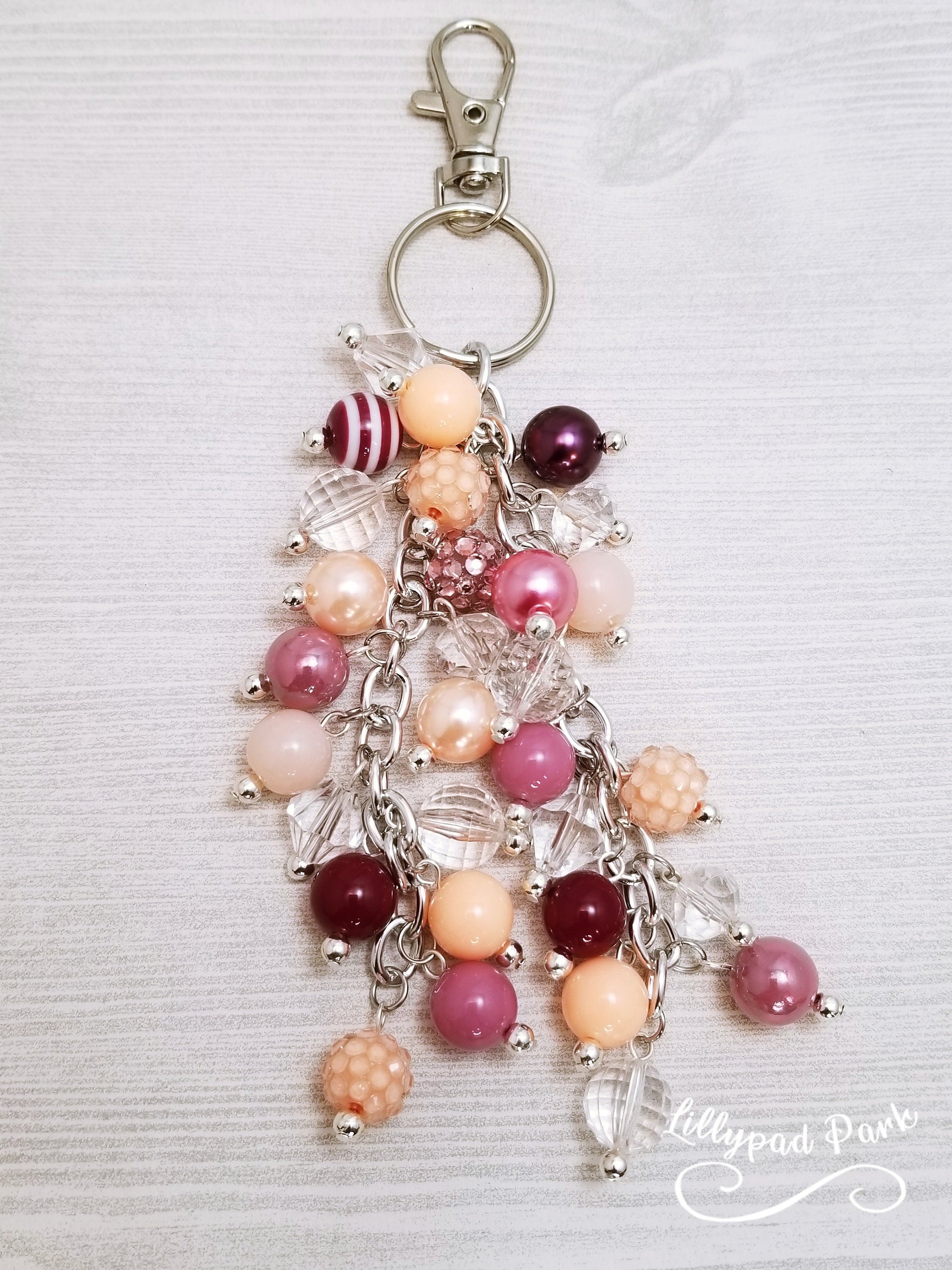 Handmade Beaded Purse Charm or Bag Charm that dangles like a keychain