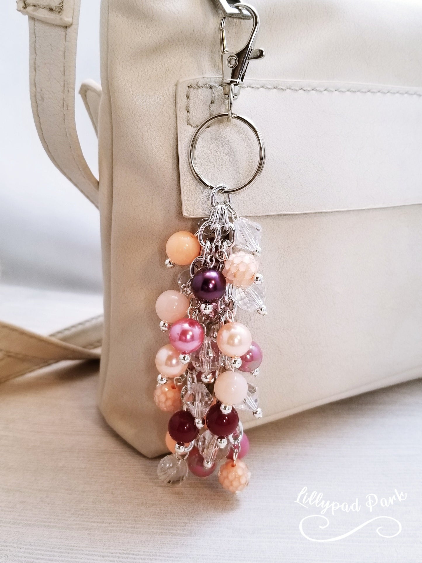 Handmade Beaded Purse Charm or Bag Charm that dangles like a keychain