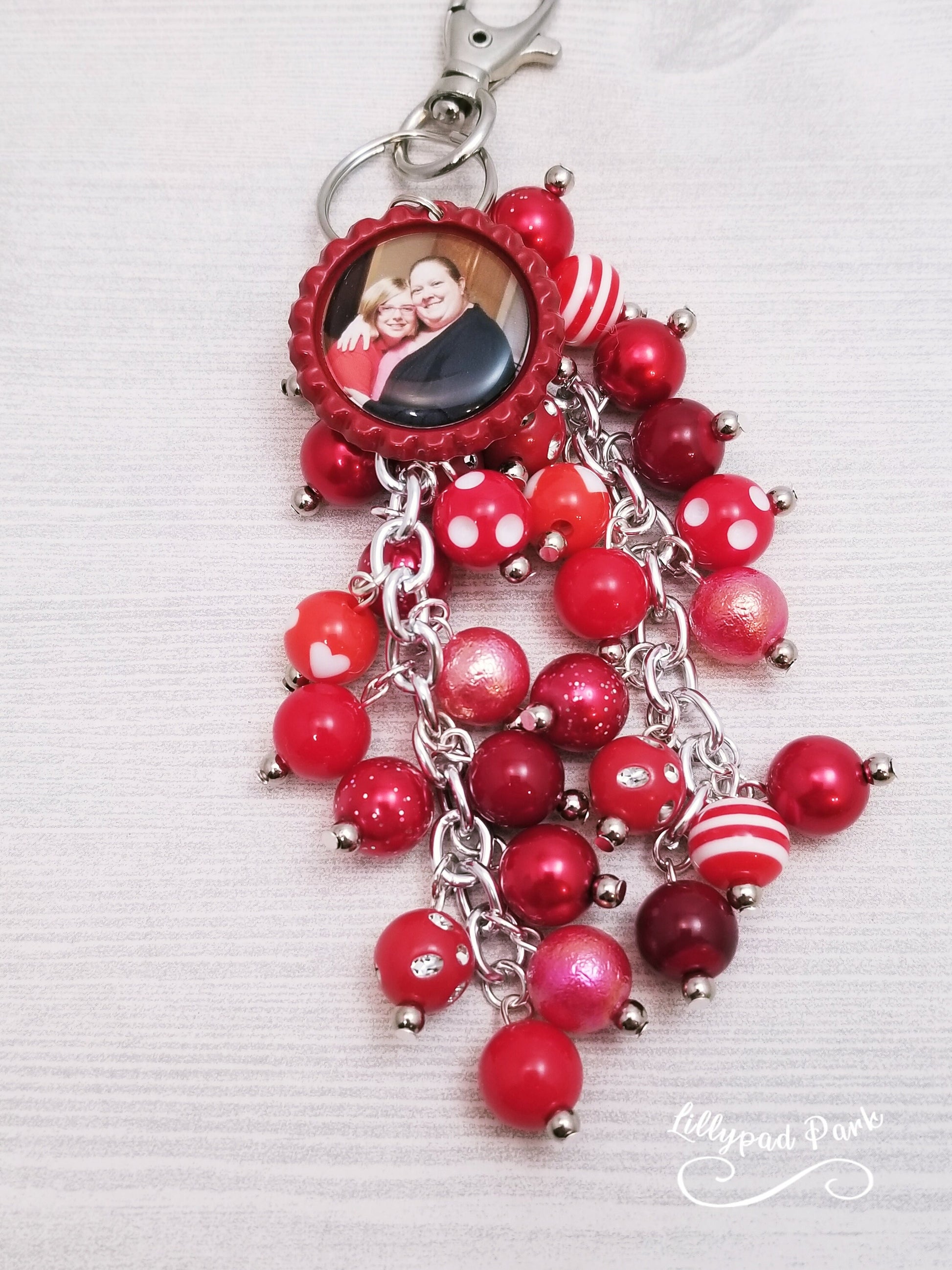 Handmade Beaded Purse Charm or Bag Charm that dangles like a keychain