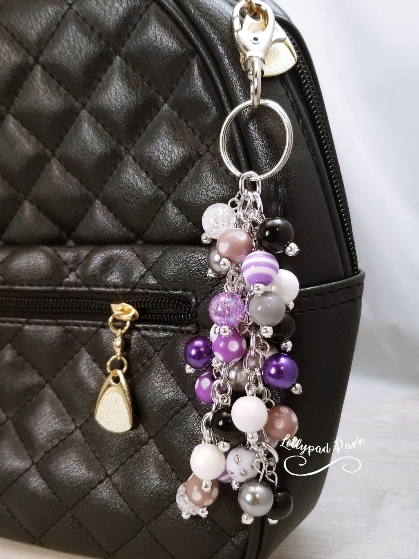 Handmade Beaded Purse Charm or Bag Charm that dangles like a keychain