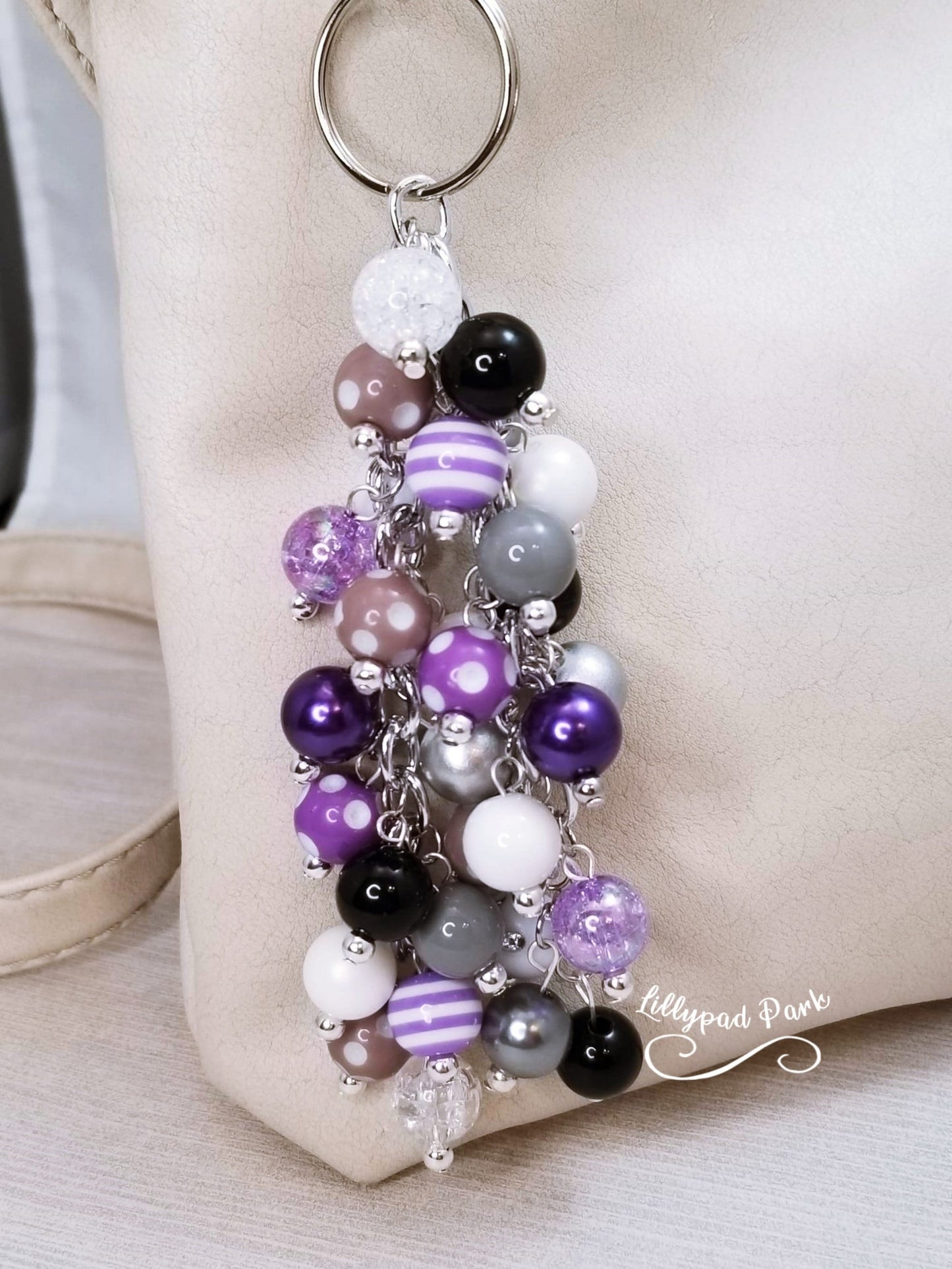 Handmade Beaded Purse Charm or Bag Charm that dangles like a keychain