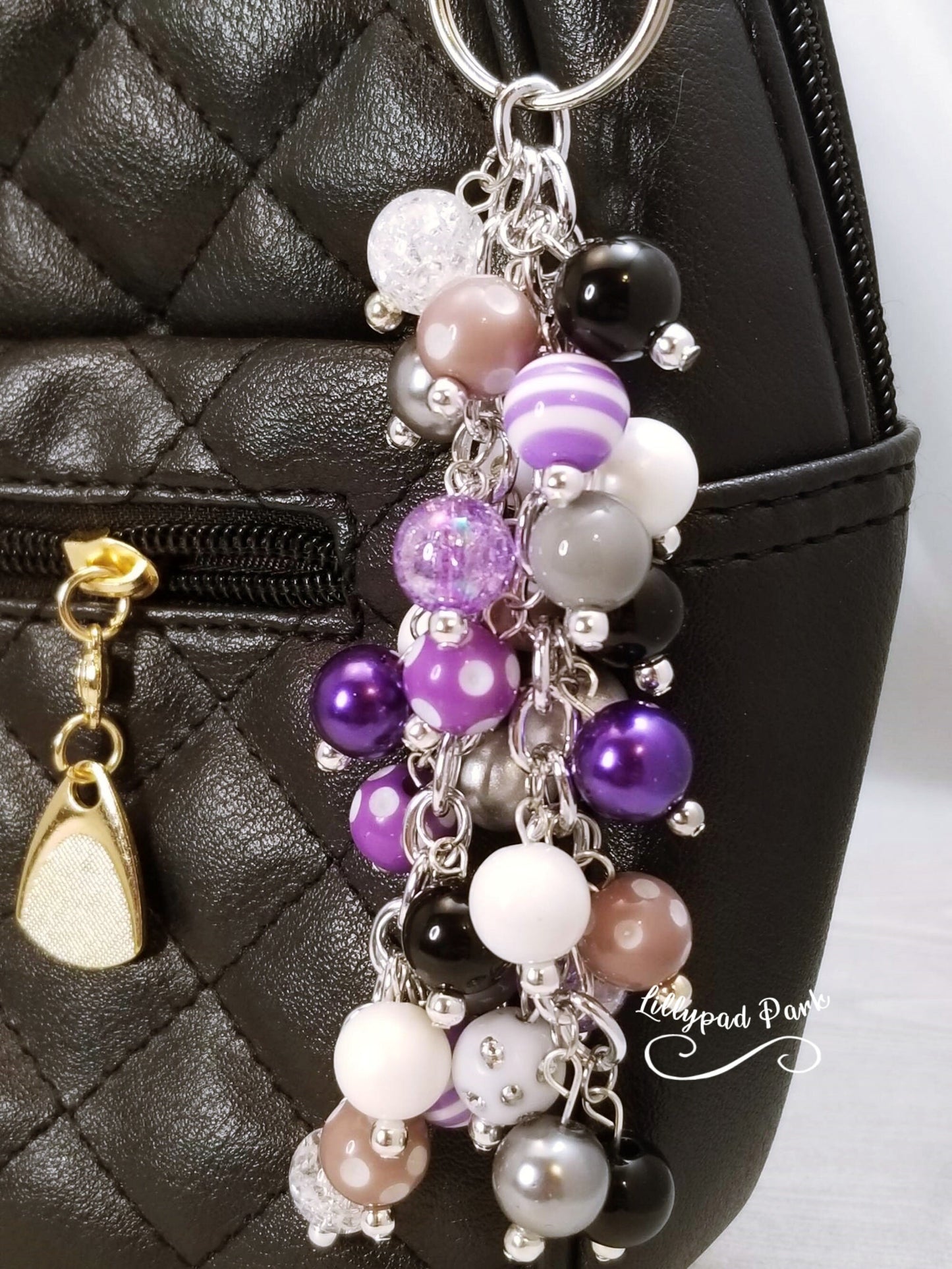 Handmade Beaded Purse Charm or Bag Charm that dangles like a keychain