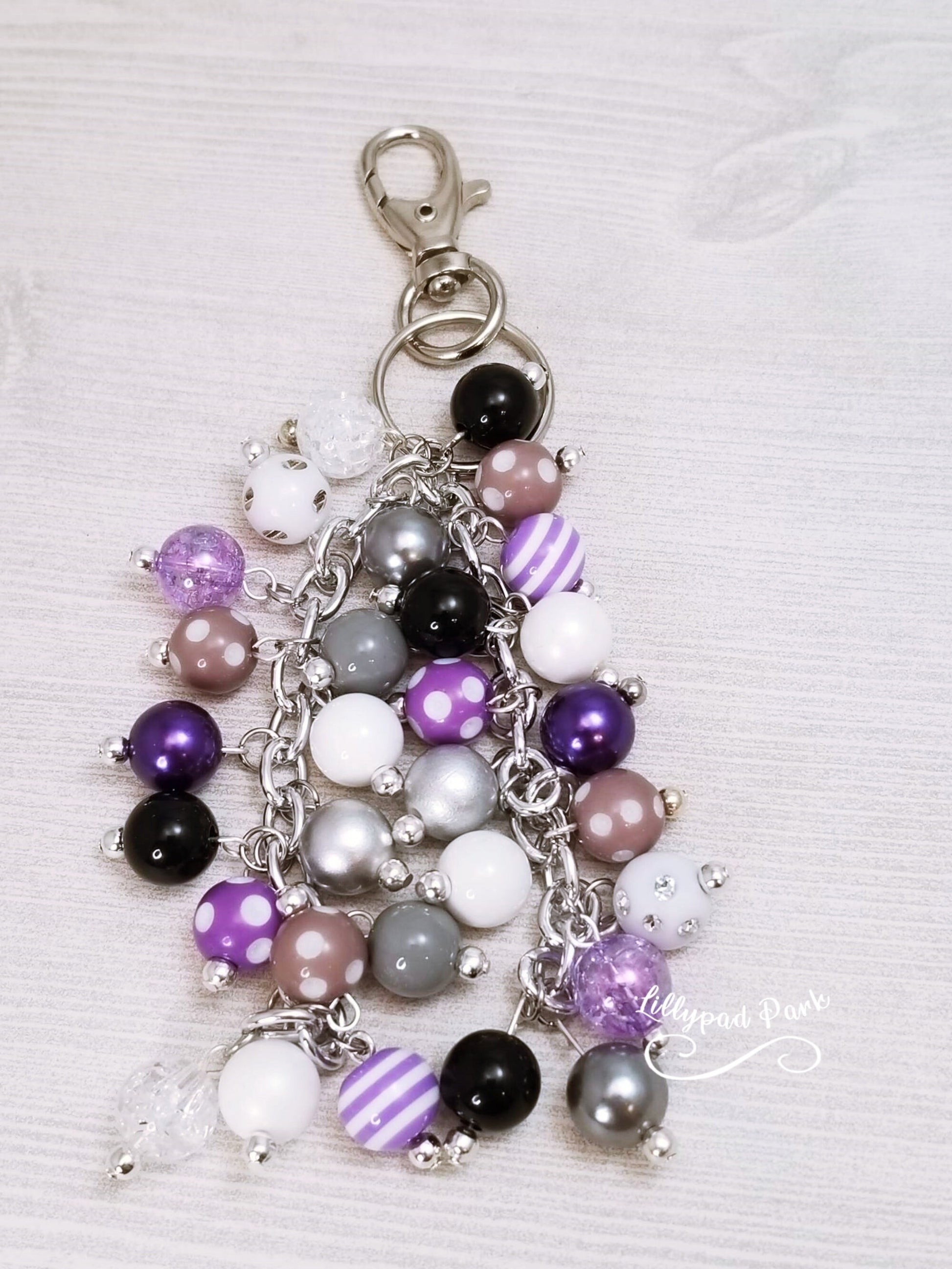 Handmade Beaded Purse Charm or Bag Charm that dangles like a keychain