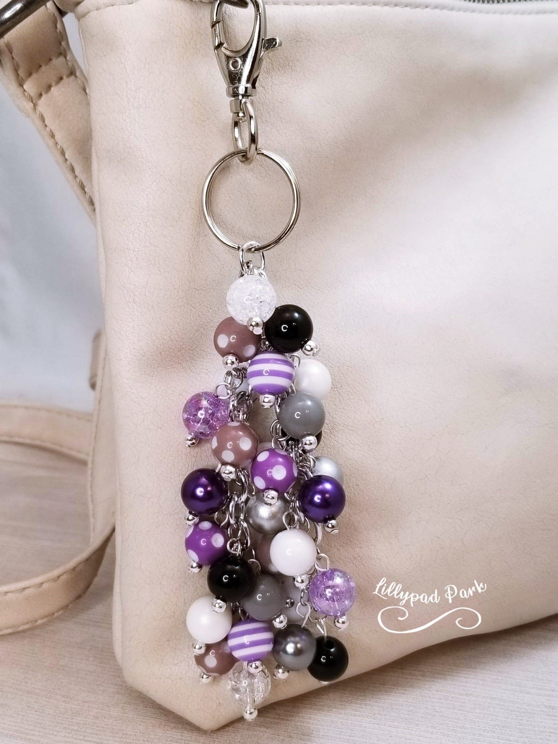 Handmade Beaded Purse Charm or Bag Charm that dangles like a keychain