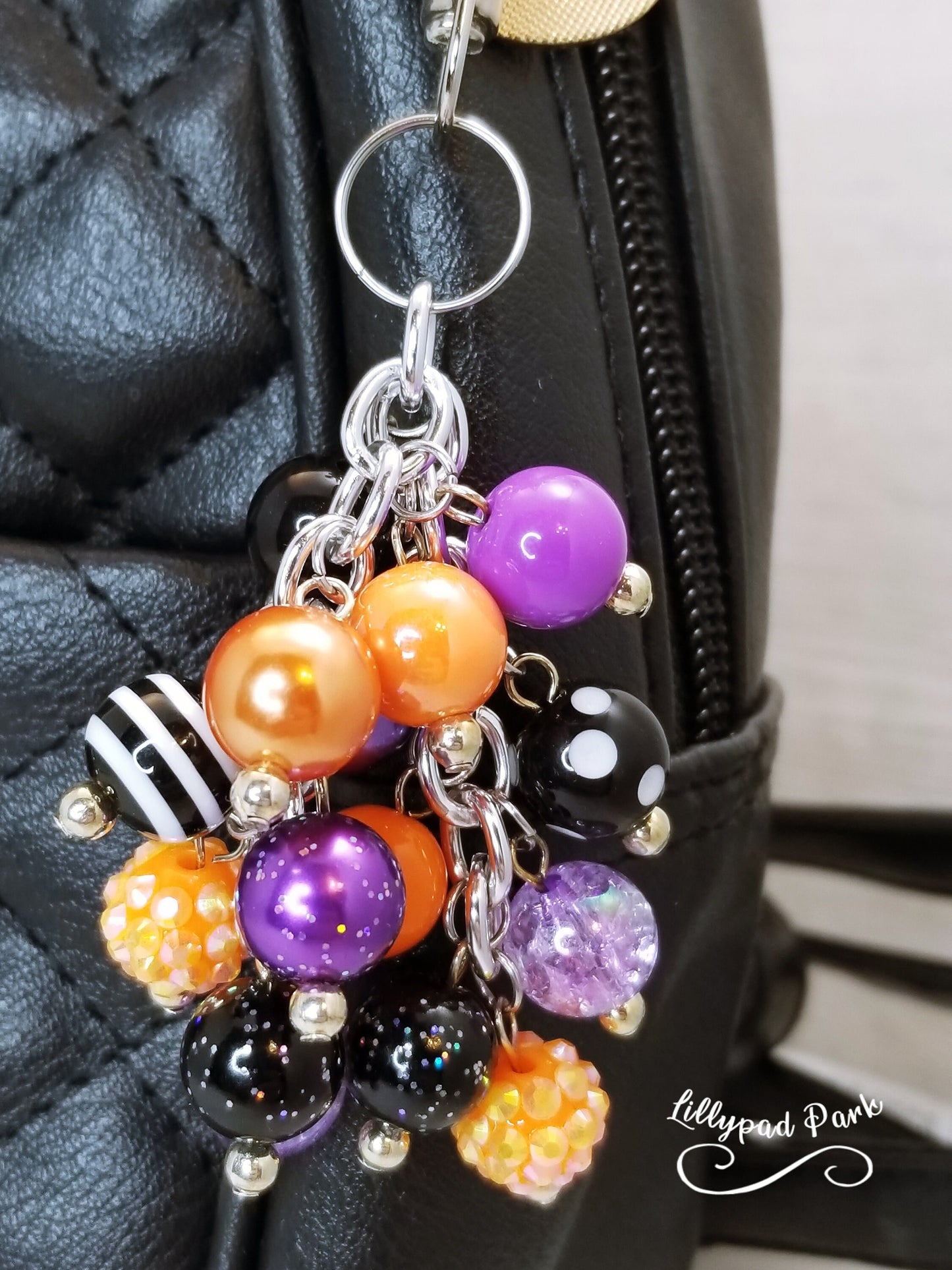 Handmade Beaded Mini Purse Charm or Bag Charm that dangles like a keychain