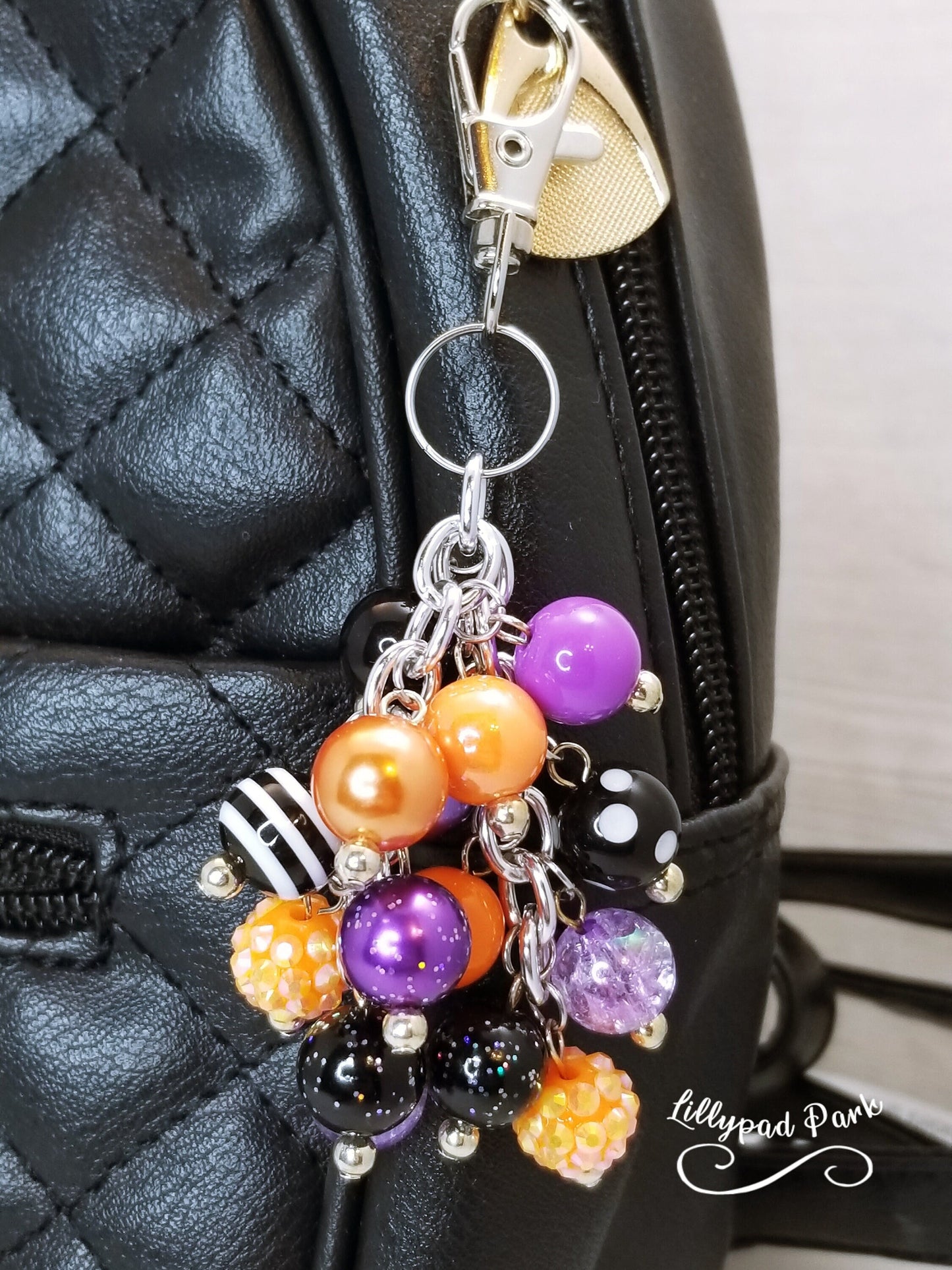 Handmade Beaded Mini Purse Charm or Bag Charm that dangles like a keychain