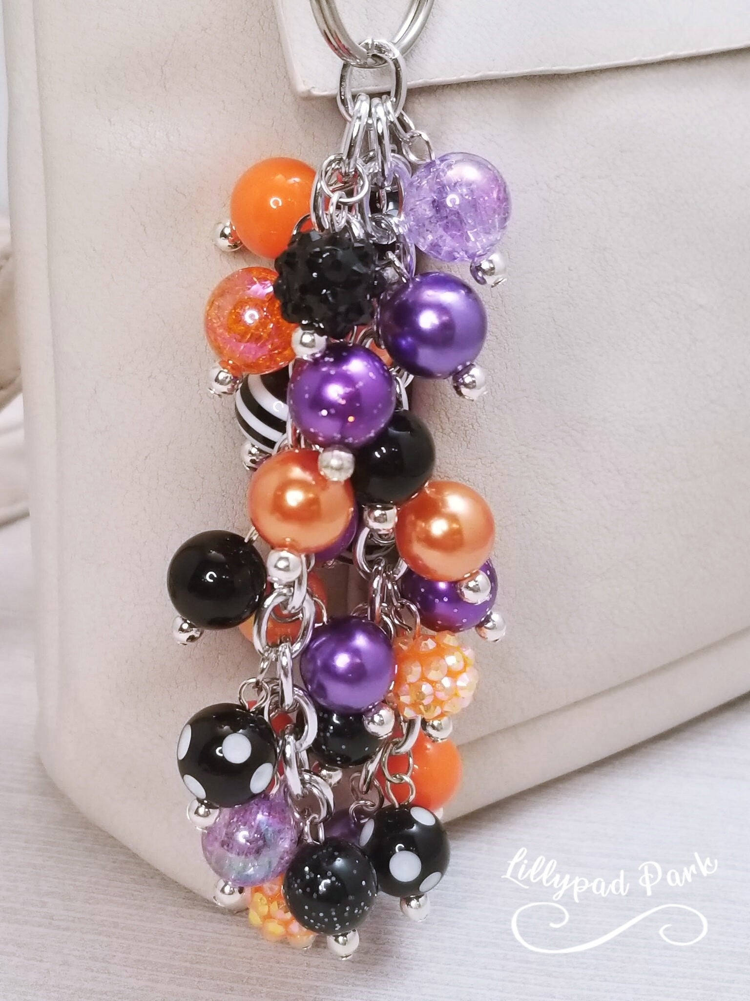 Handmade Beaded Purse Charm or Bag Charm that dangles like a keychain