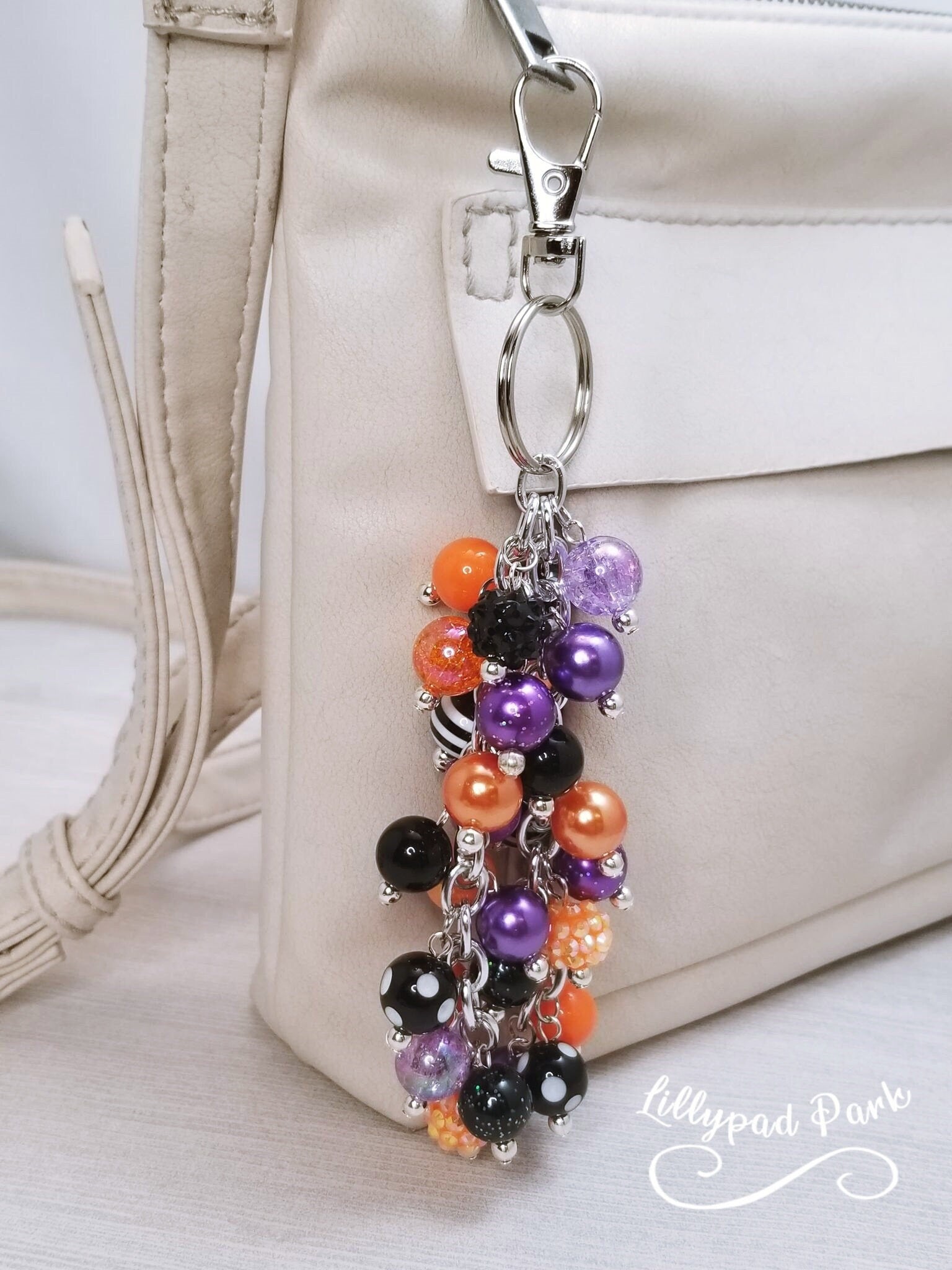 Handmade Beaded Purse Charm or Bag Charm that dangles like a keychain