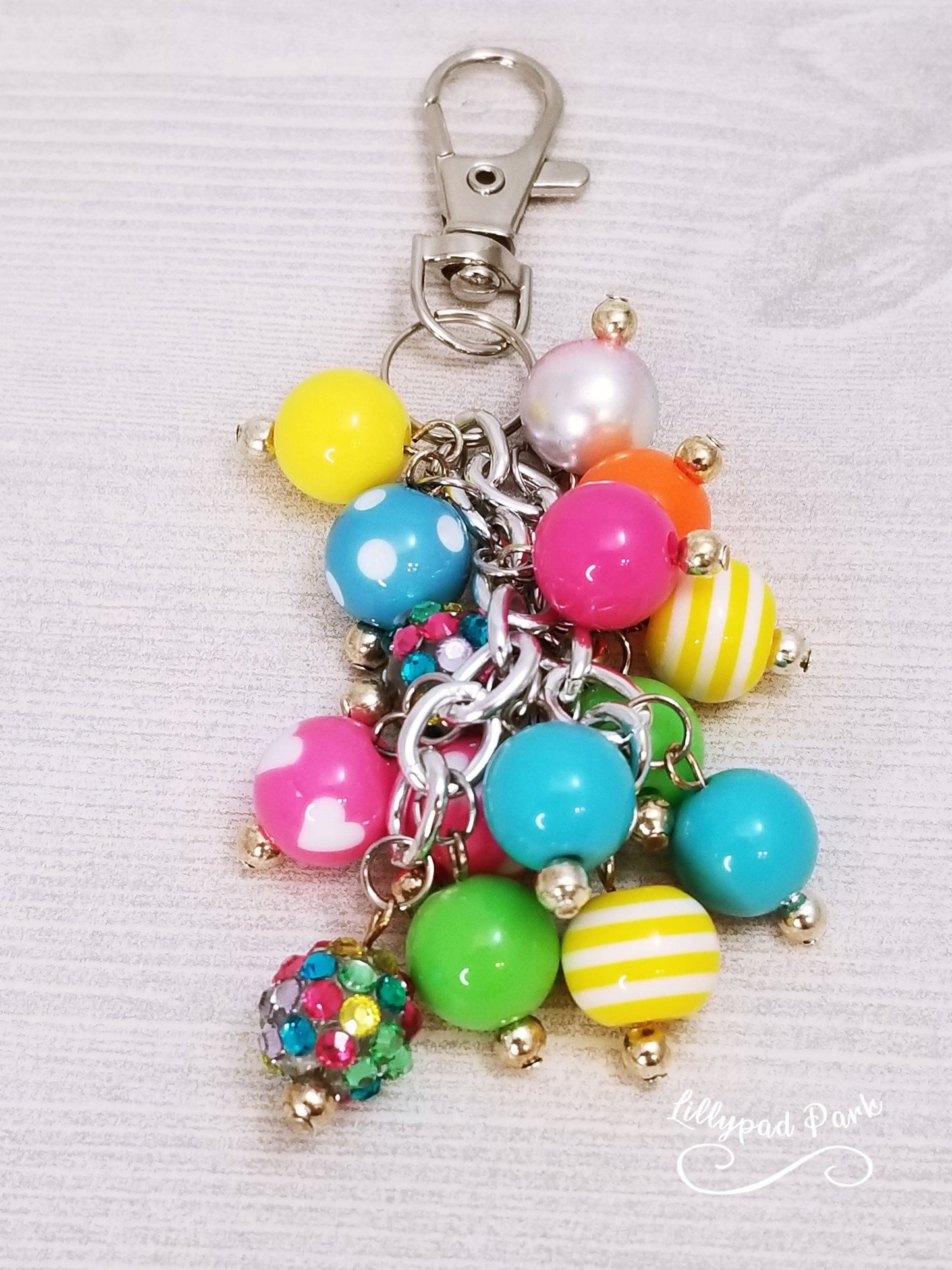 Handmade Beaded Mini Purse Charm or Bag Charm that dangles like a keychain