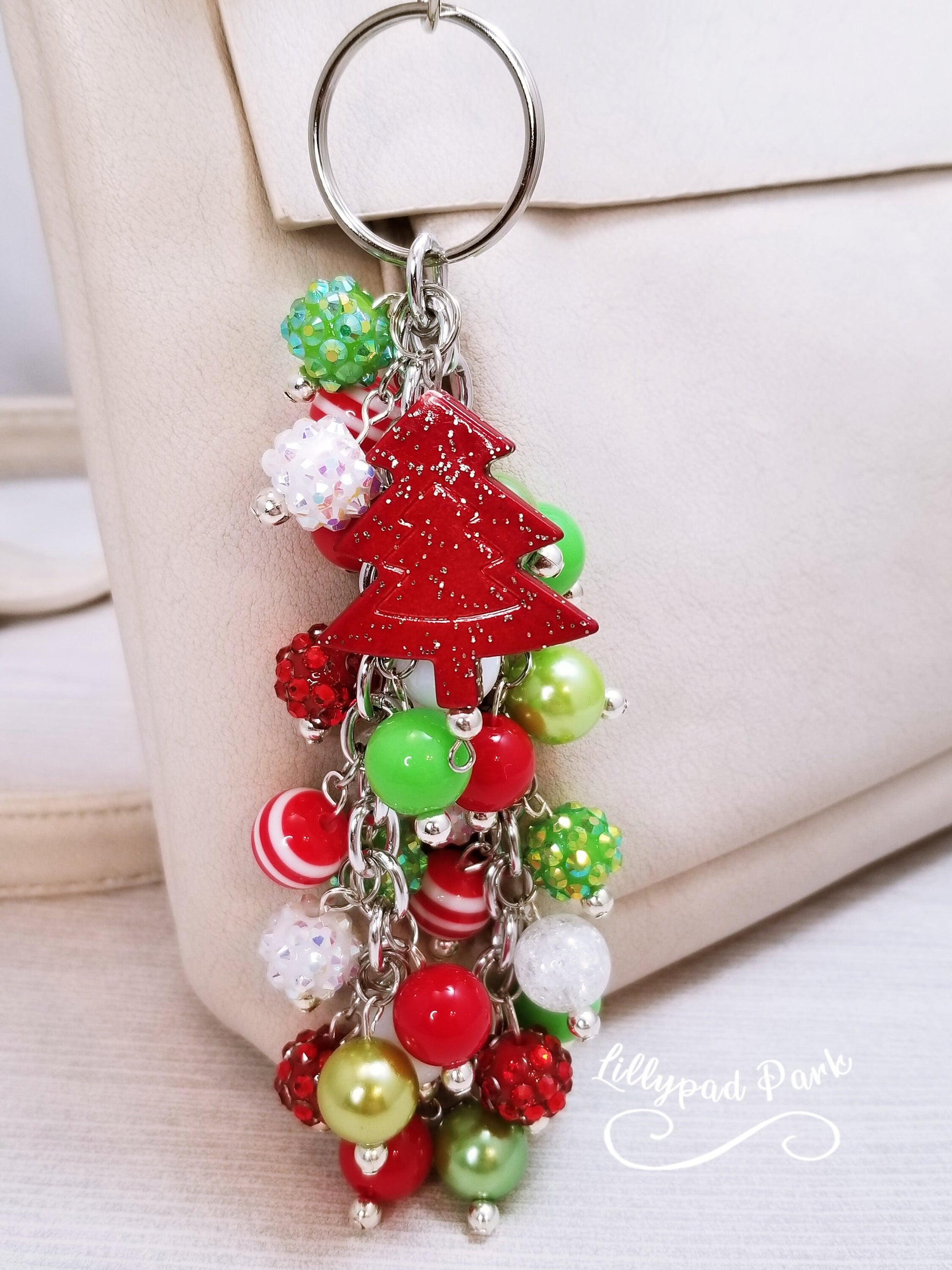 Handmade Beaded Purse Charm or Bag Charm that dangles like a keychain