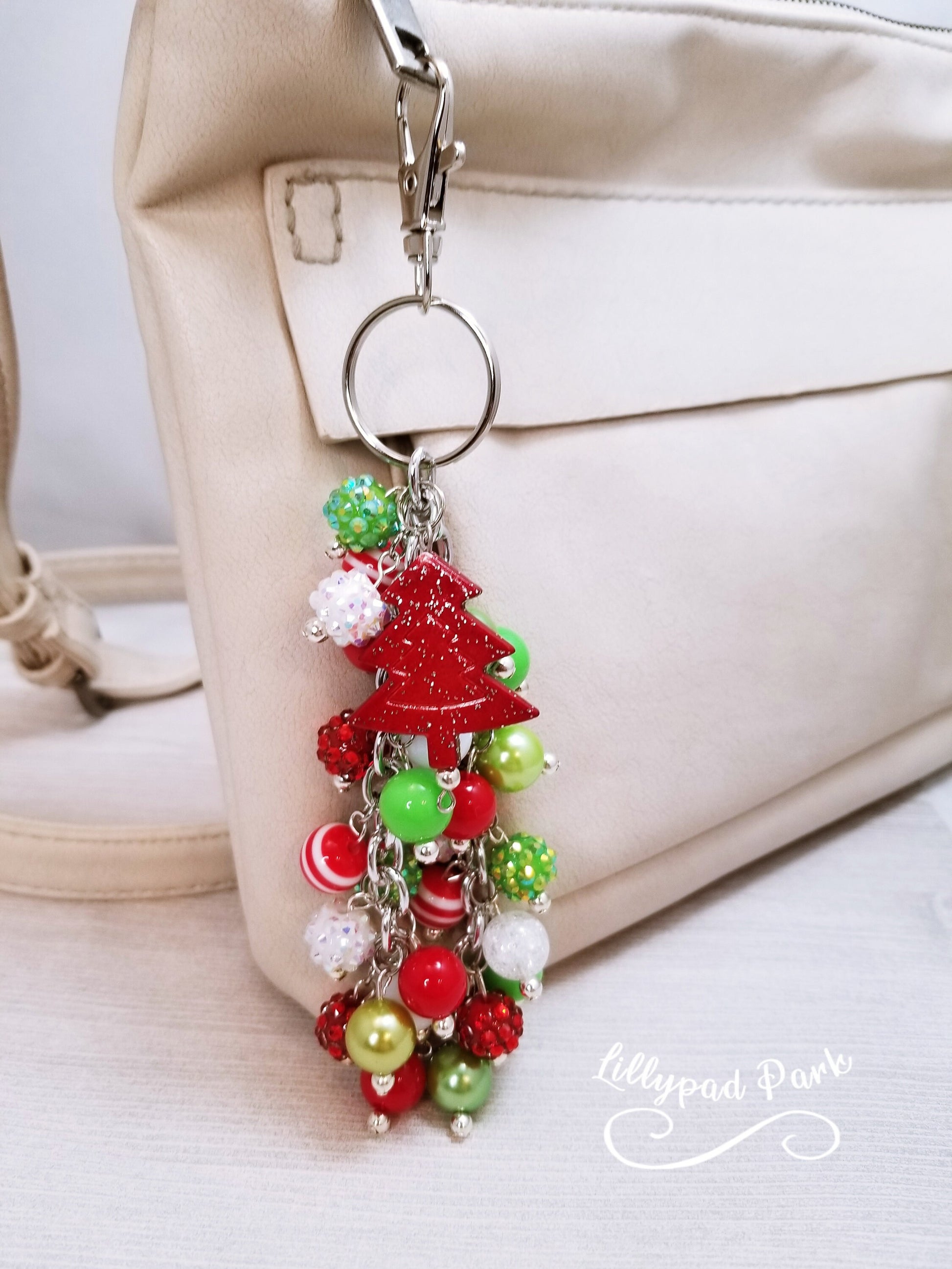 Handmade Beaded Purse Charm or Bag Charm that dangles like a keychain