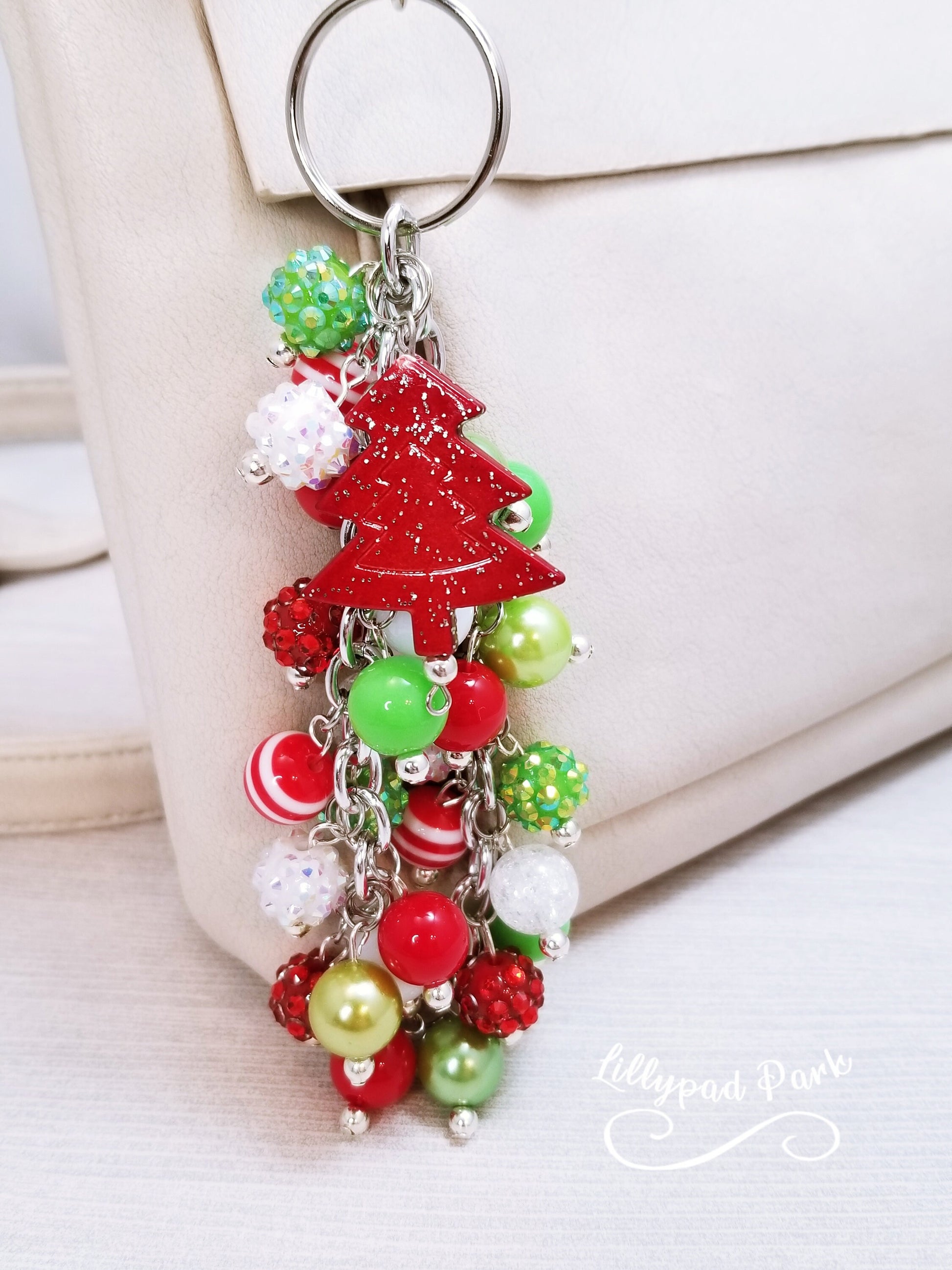 Handmade Beaded Purse Charm or Bag Charm that dangles like a keychain