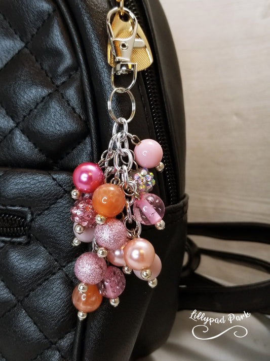 Handmade Beaded Mini Purse Charm or Bag Charm that dangles like a keychain