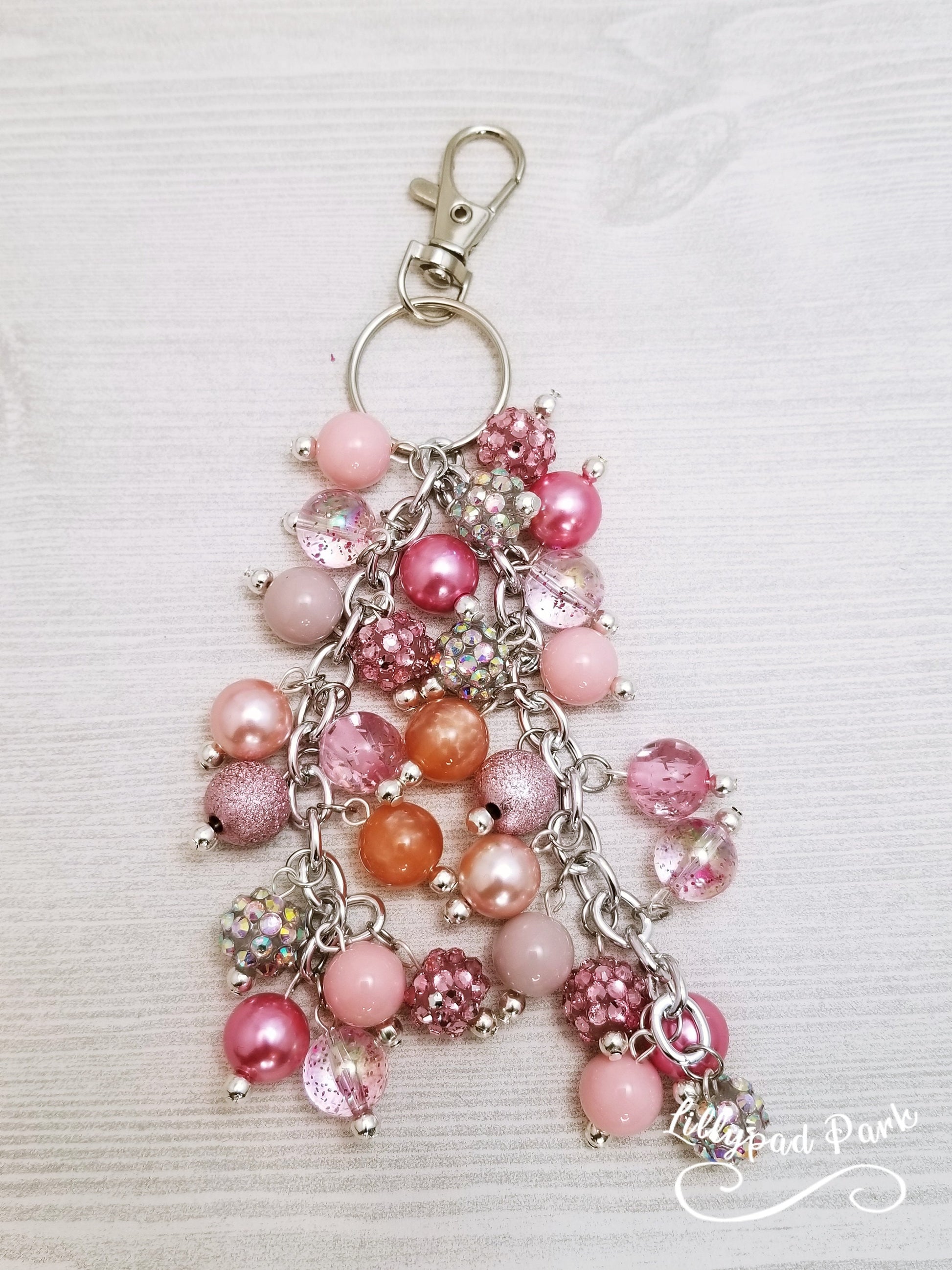 Handmade Beaded Mini Purse Charm or Bag Charm that dangles like a keychain