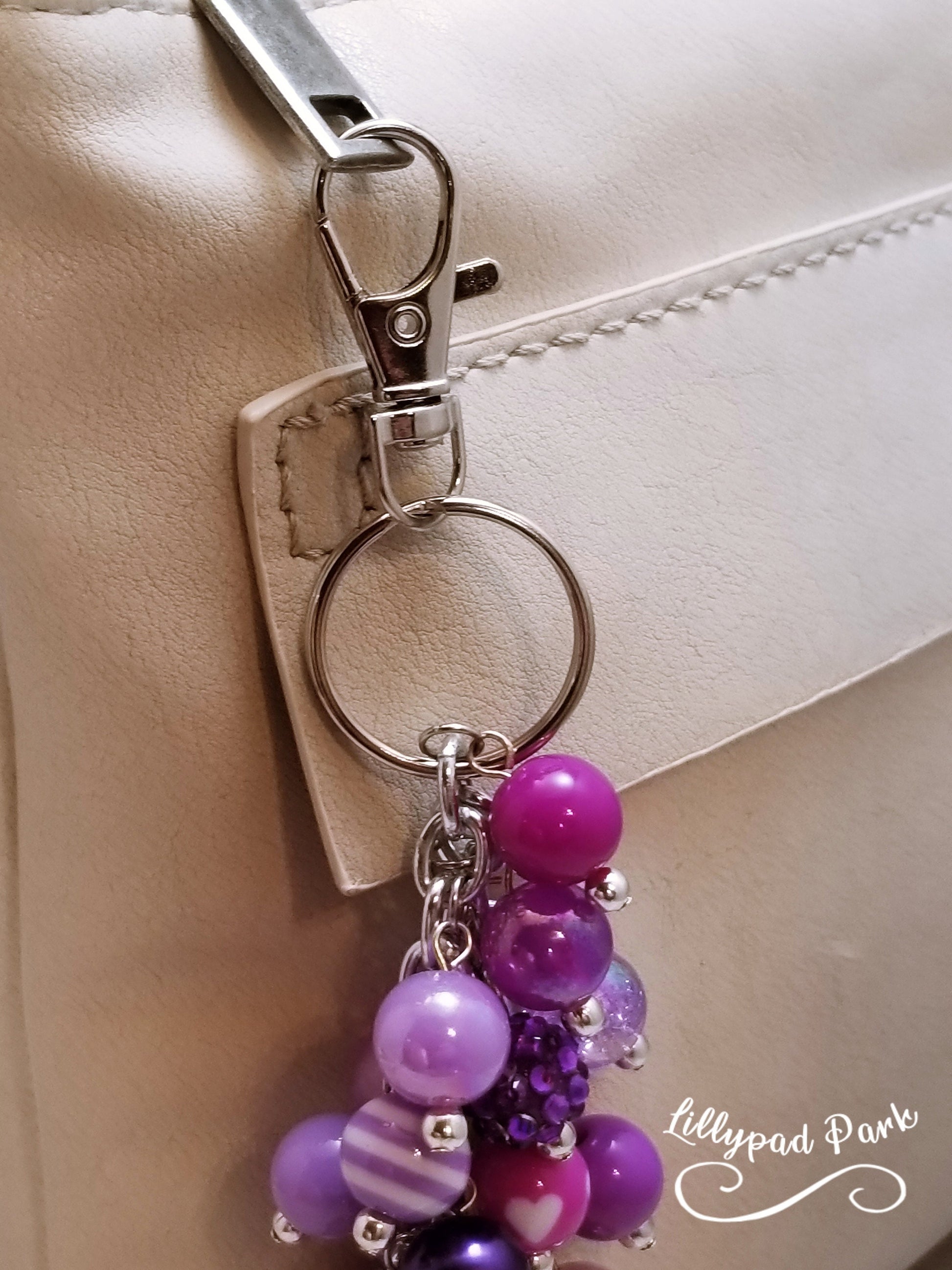 Handmade Beaded Purse Charm or Bag Charm that dangles like a keychain