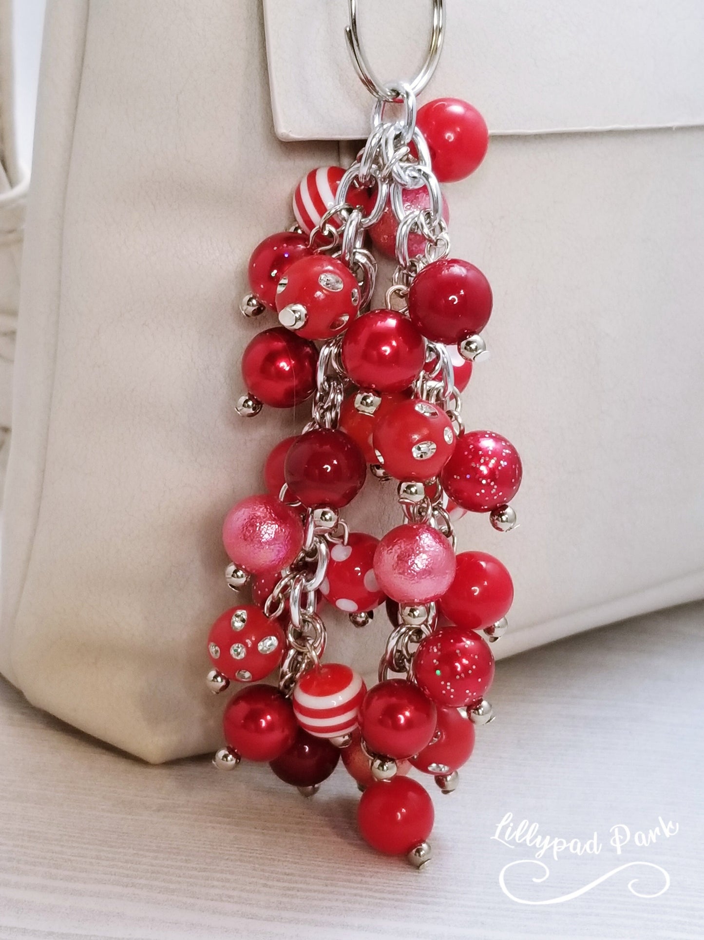 Handmade Beaded Purse Charm or Bag Charm that dangles like a keychain