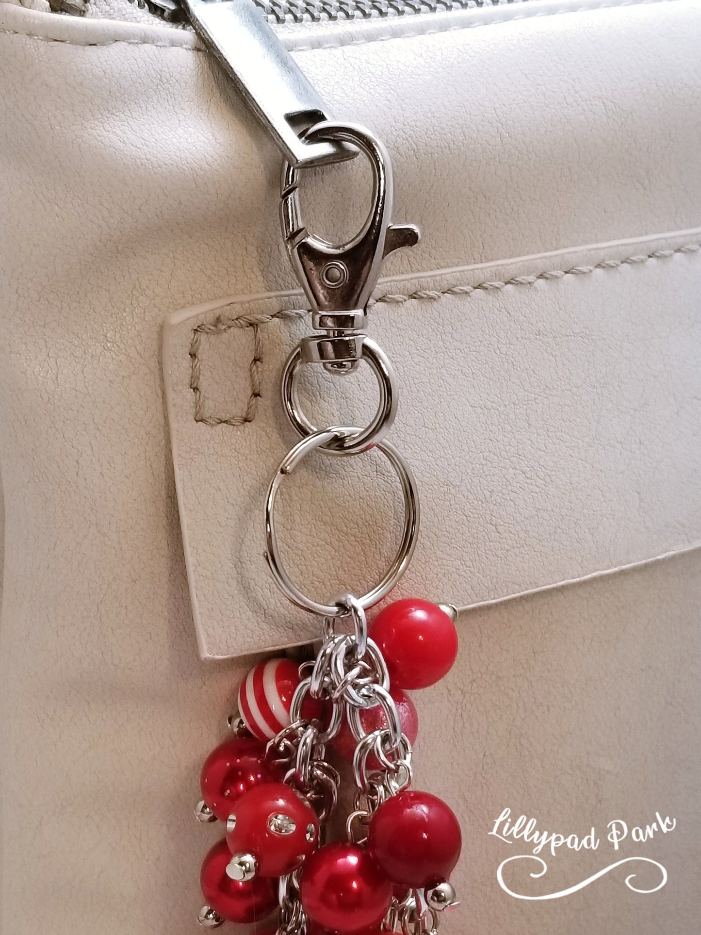 Handmade Beaded Purse Charm or Bag Charm that dangles like a keychain