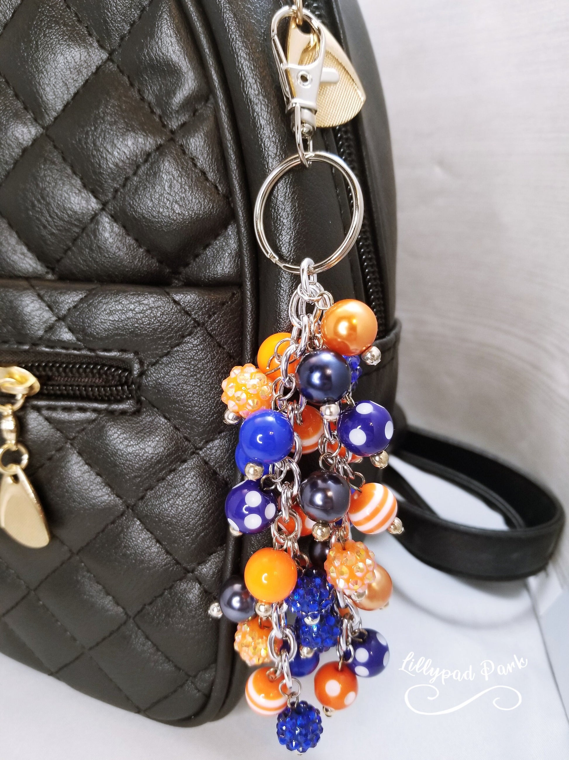 Handmade Beaded Purse Charm or Bag Charm that dangles like a keychain