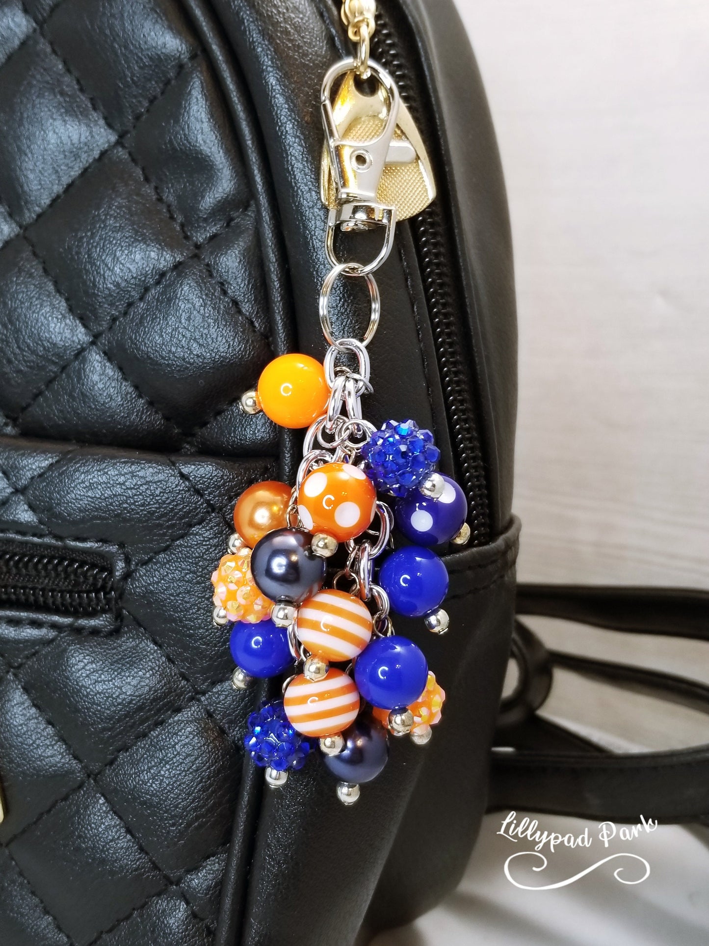 Handmade Beaded Mini Purse Charm or Bag Charm that dangles like a keychain