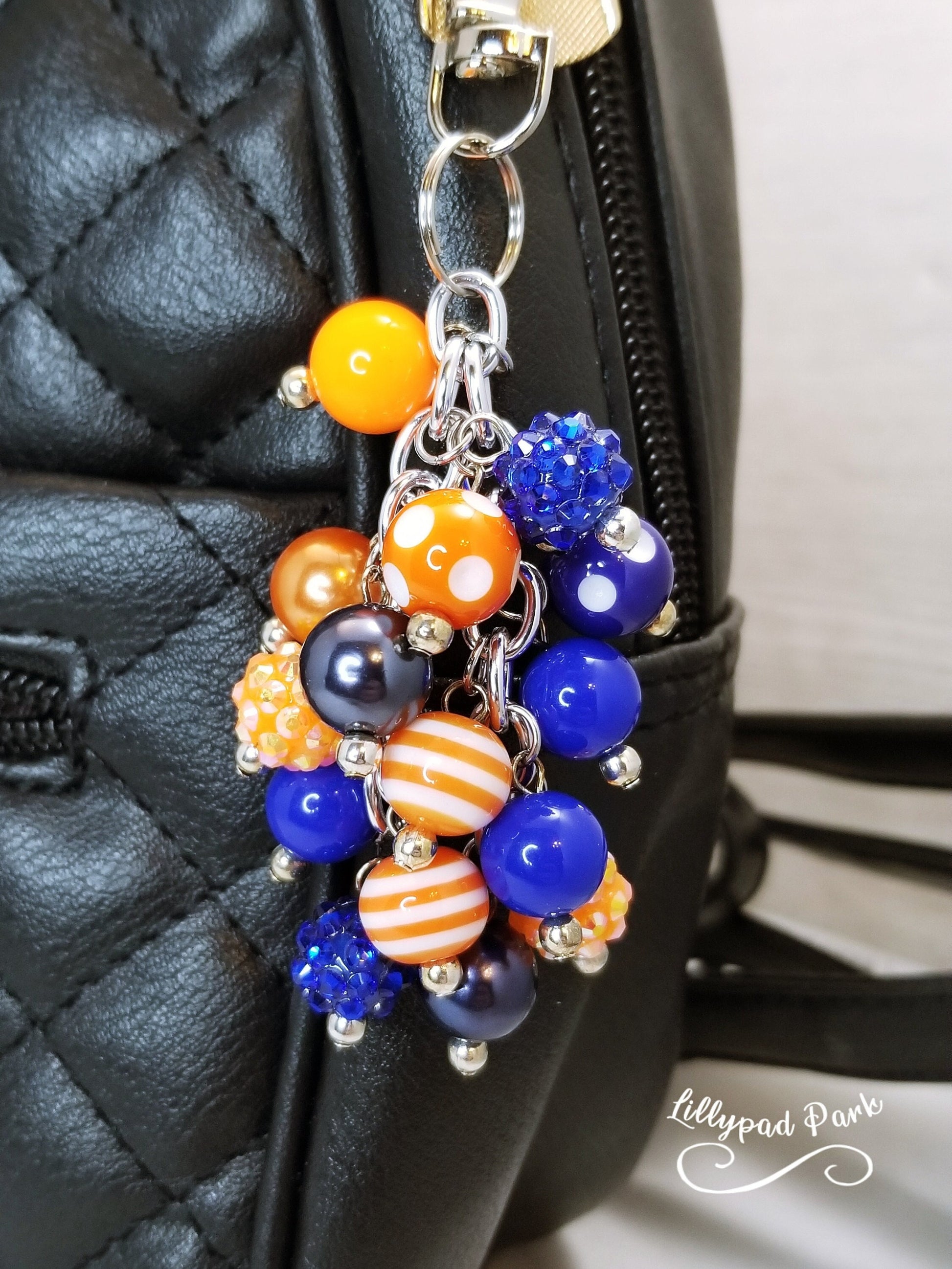 Handmade Beaded Mini Purse Charm or Bag Charm that dangles like a keychain