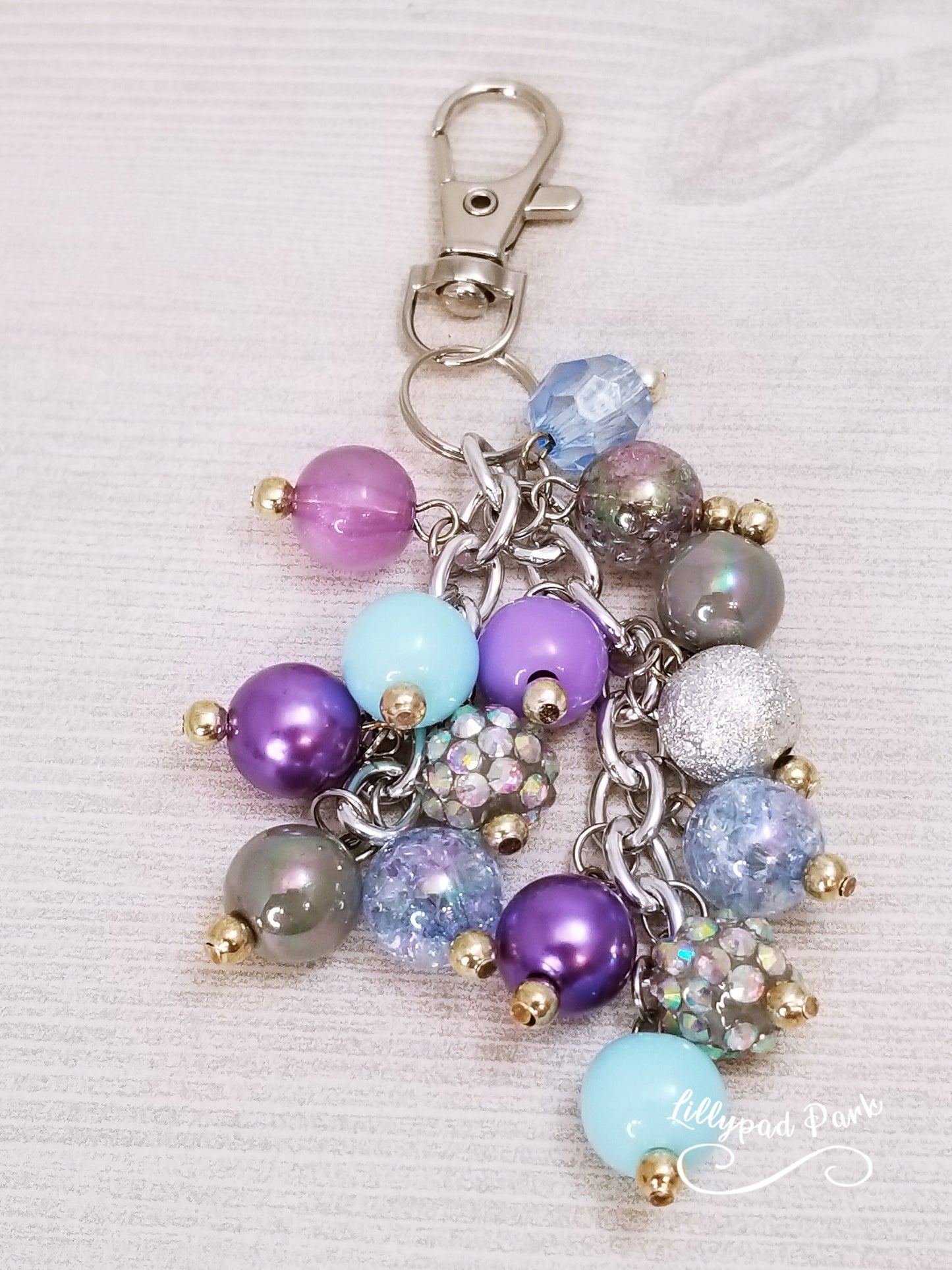 Handmade Beaded Mini Purse Charm or Bag Charm that dangles like a keychain